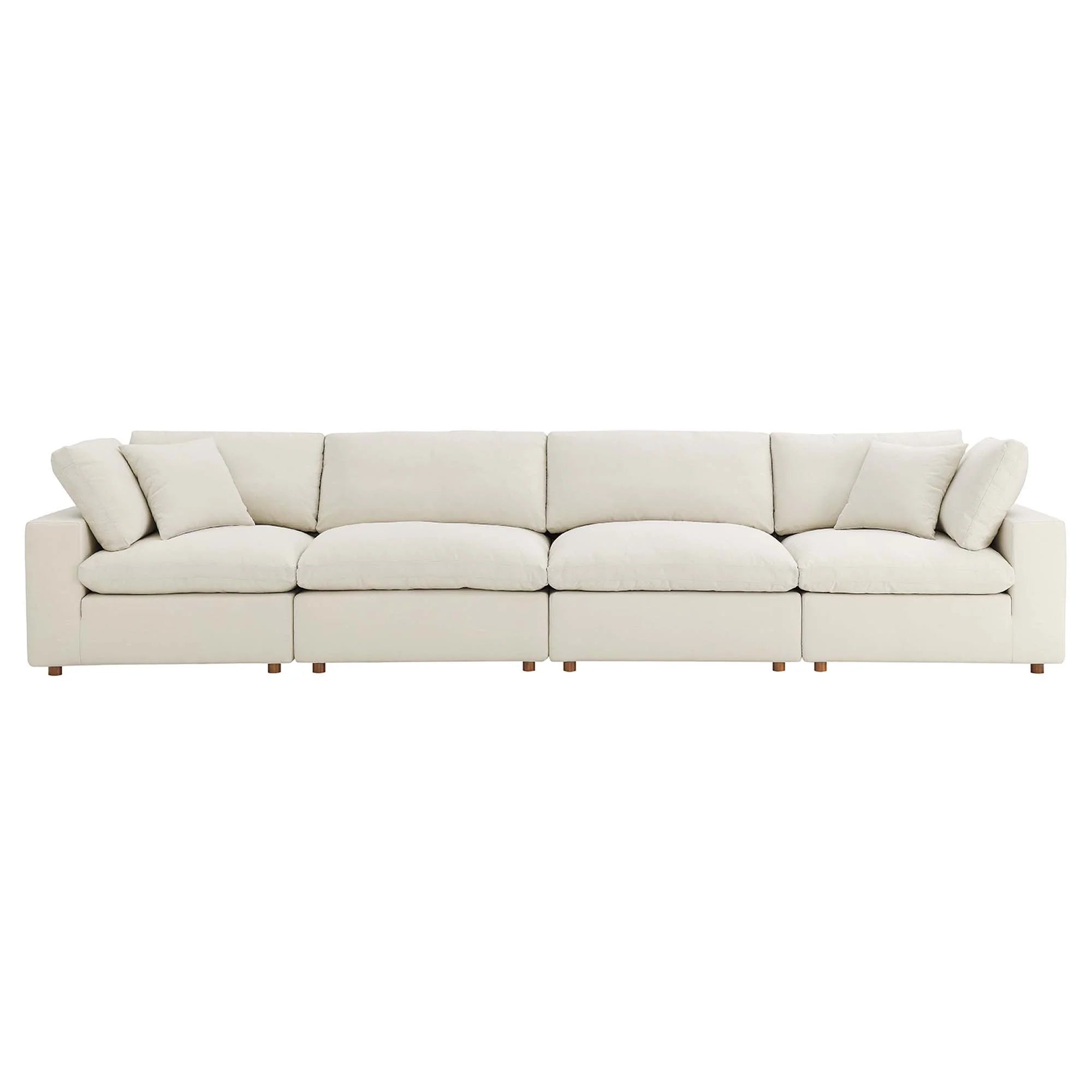 Commix 4 Piece Down Filled Overstuffed Sectional Sofa Set