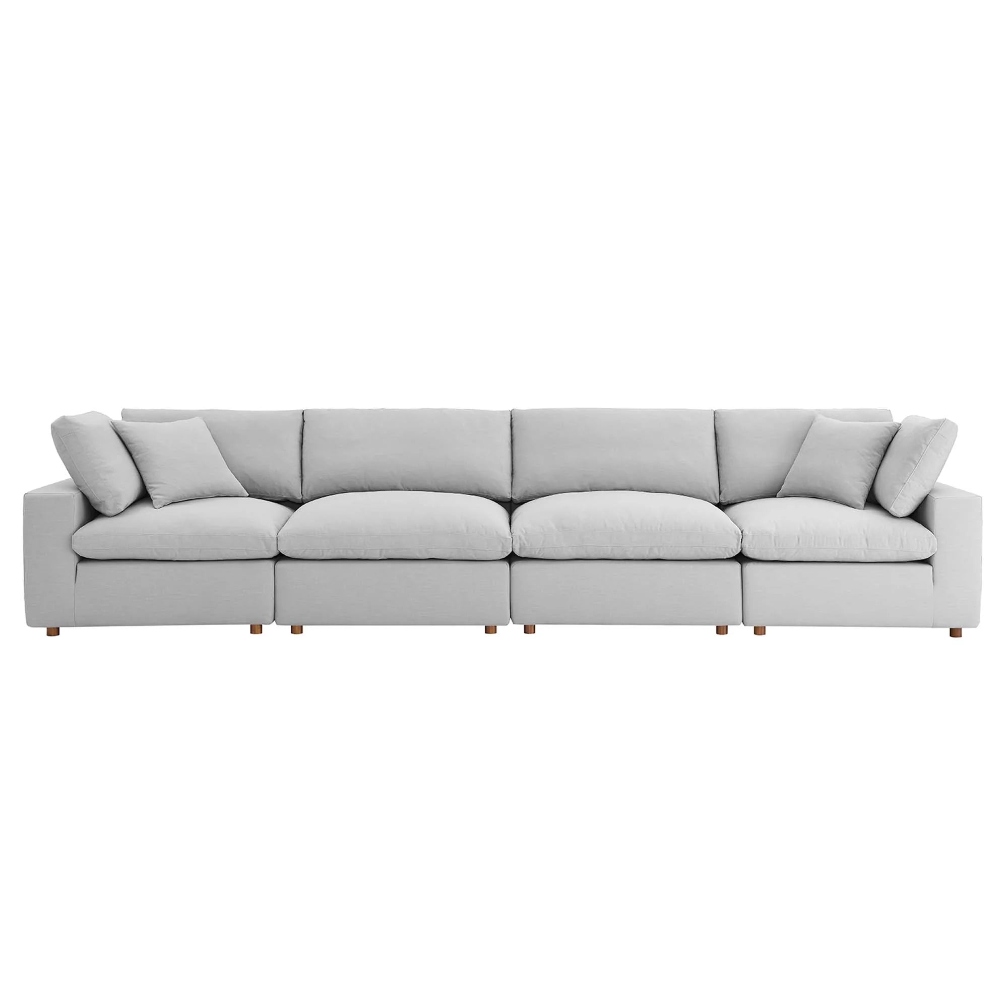 Commix 4 Piece Down Filled Overstuffed Sectional Sofa Set