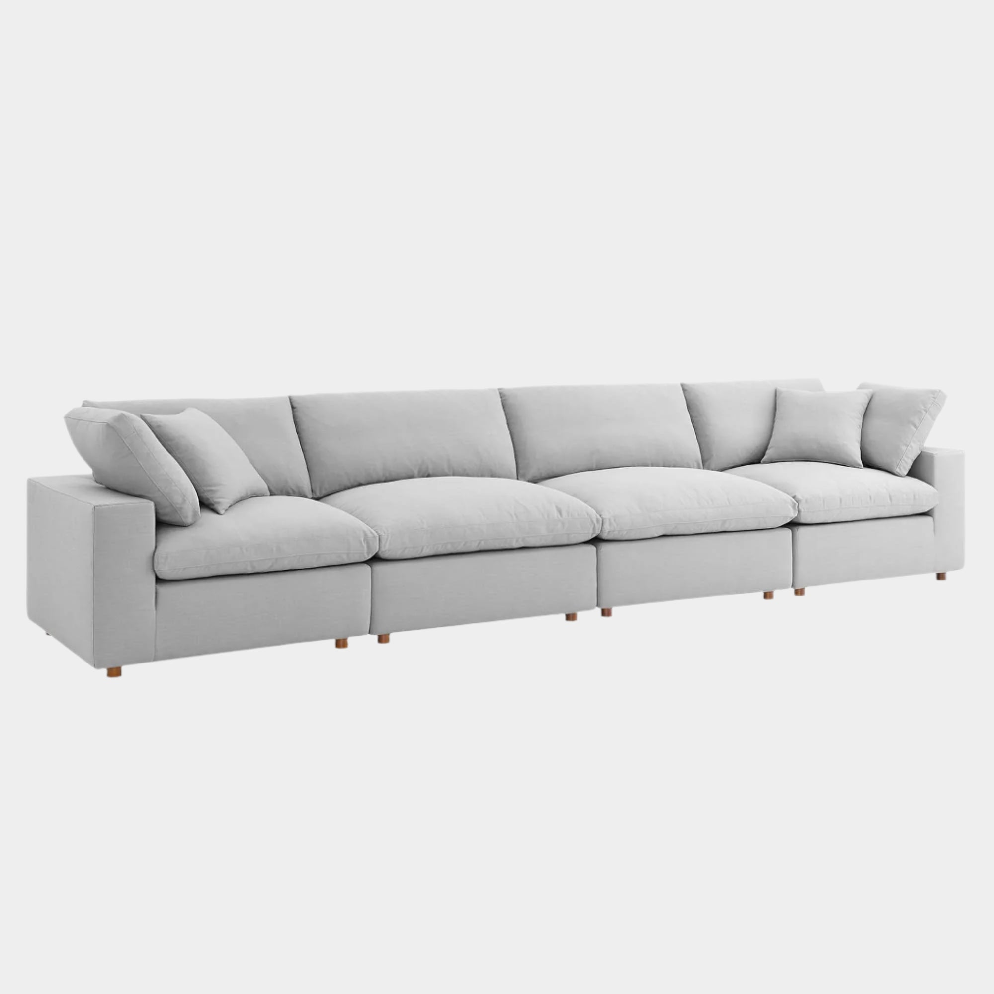 Commix 4 Piece Down Filled Overstuffed Sectional Sofa Set