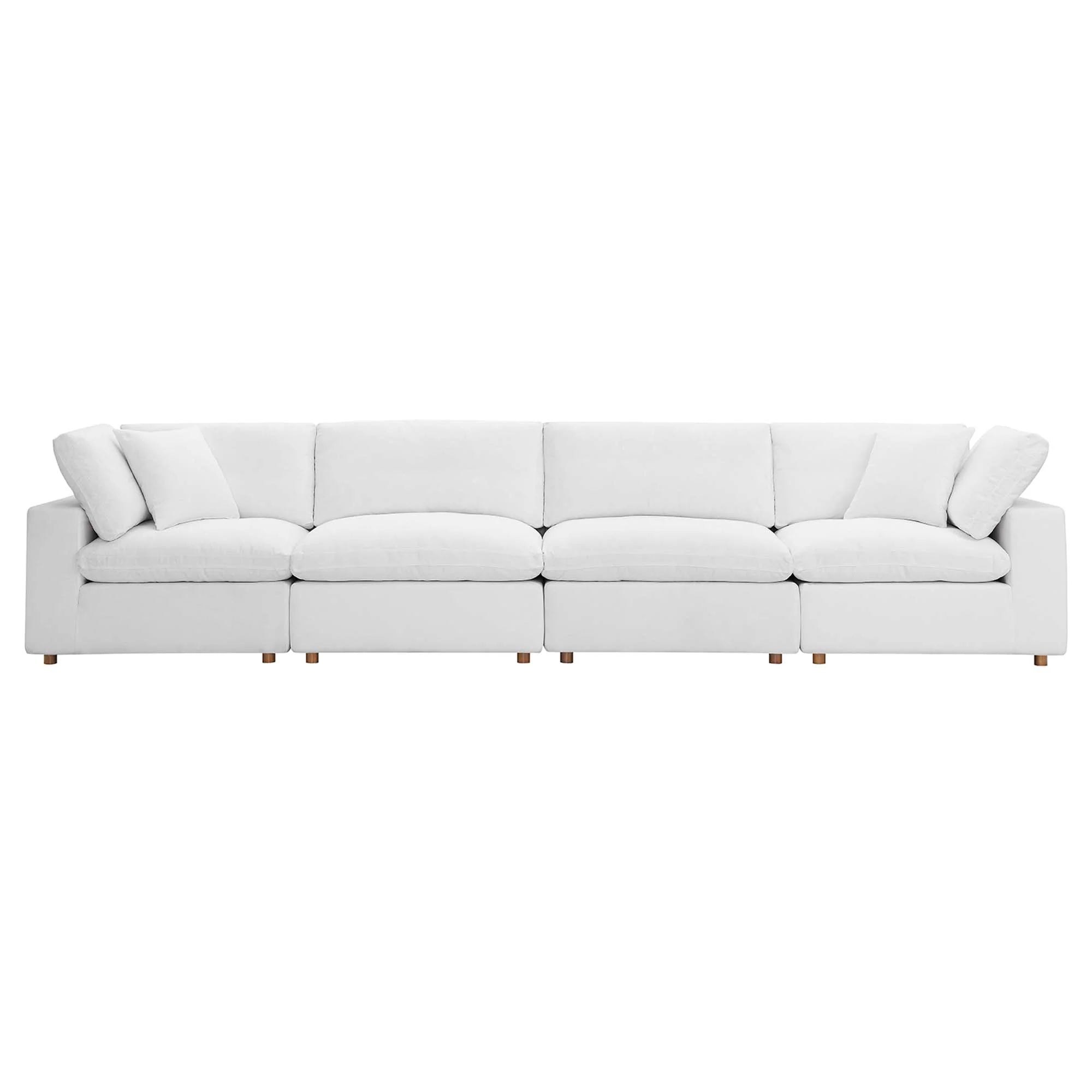 Commix 4 Piece Down Filled Overstuffed Sectional Sofa Set