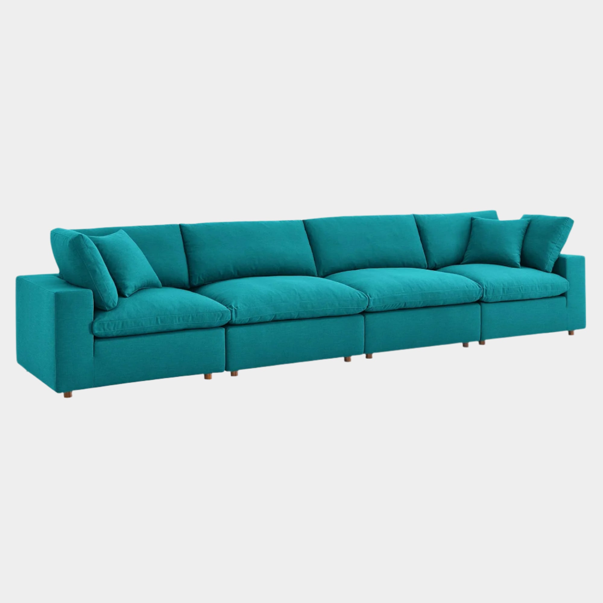 Commix 4 Piece Down Filled Overstuffed Sectional Sofa Set