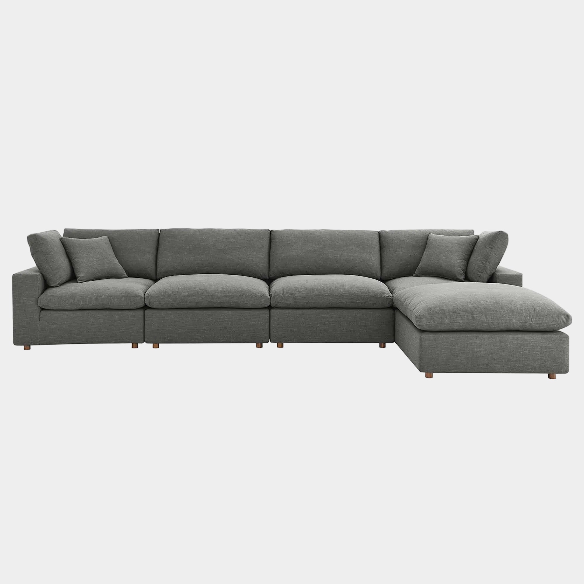 Commix 5 Piece Down Filled Overstuffed Sectional Sofa