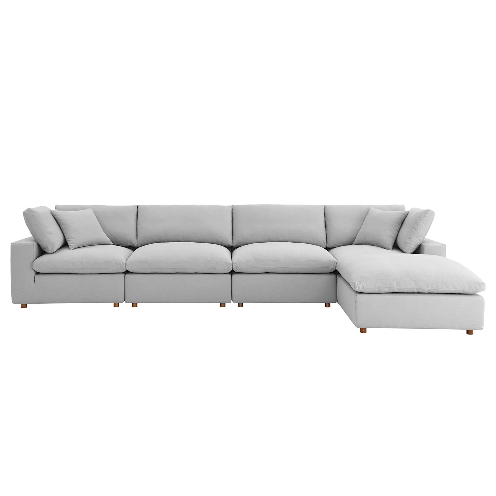Commix 5 Piece Down Filled Overstuffed Sectional Sofa