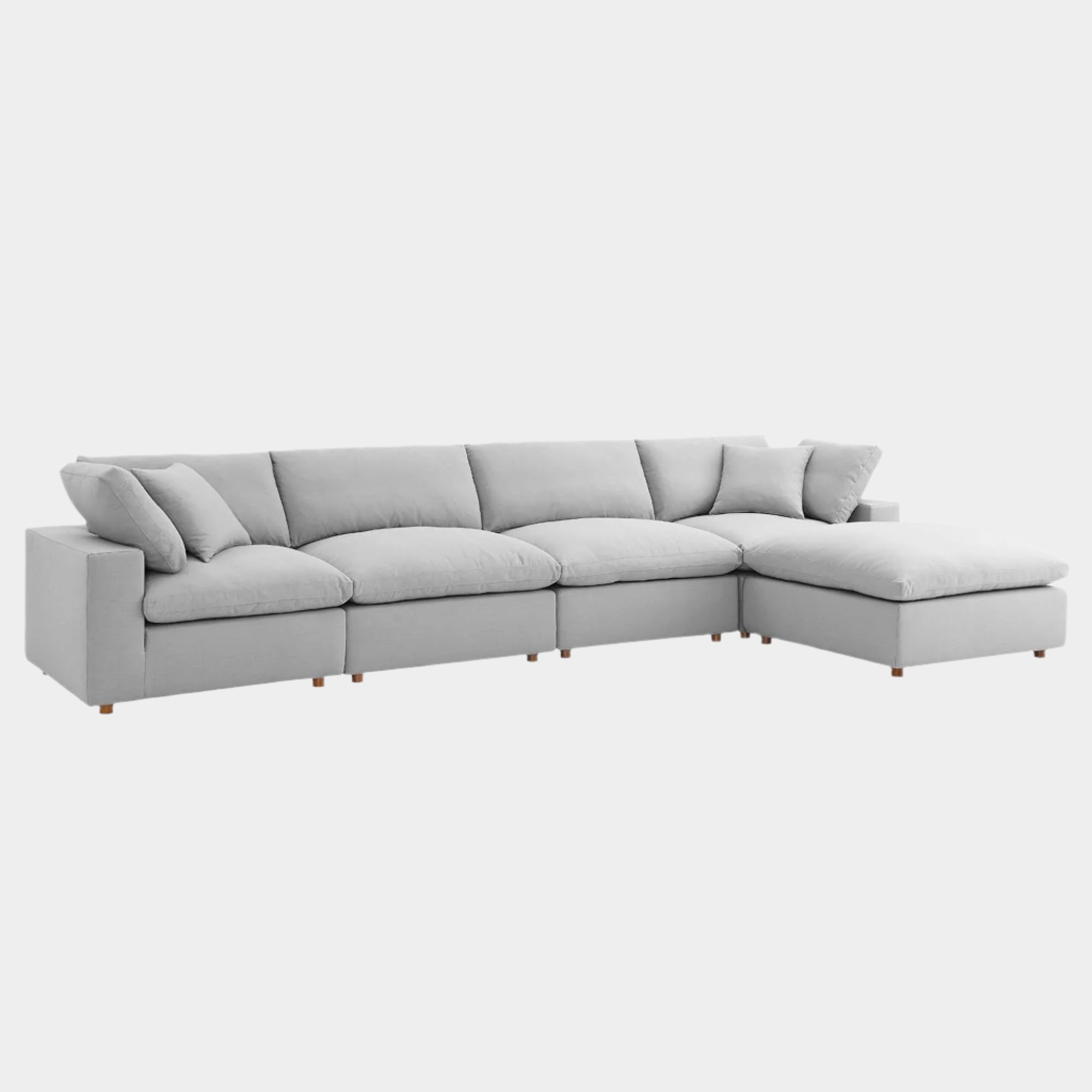 Commix 5 Piece Down Filled Overstuffed Sectional Sofa Set