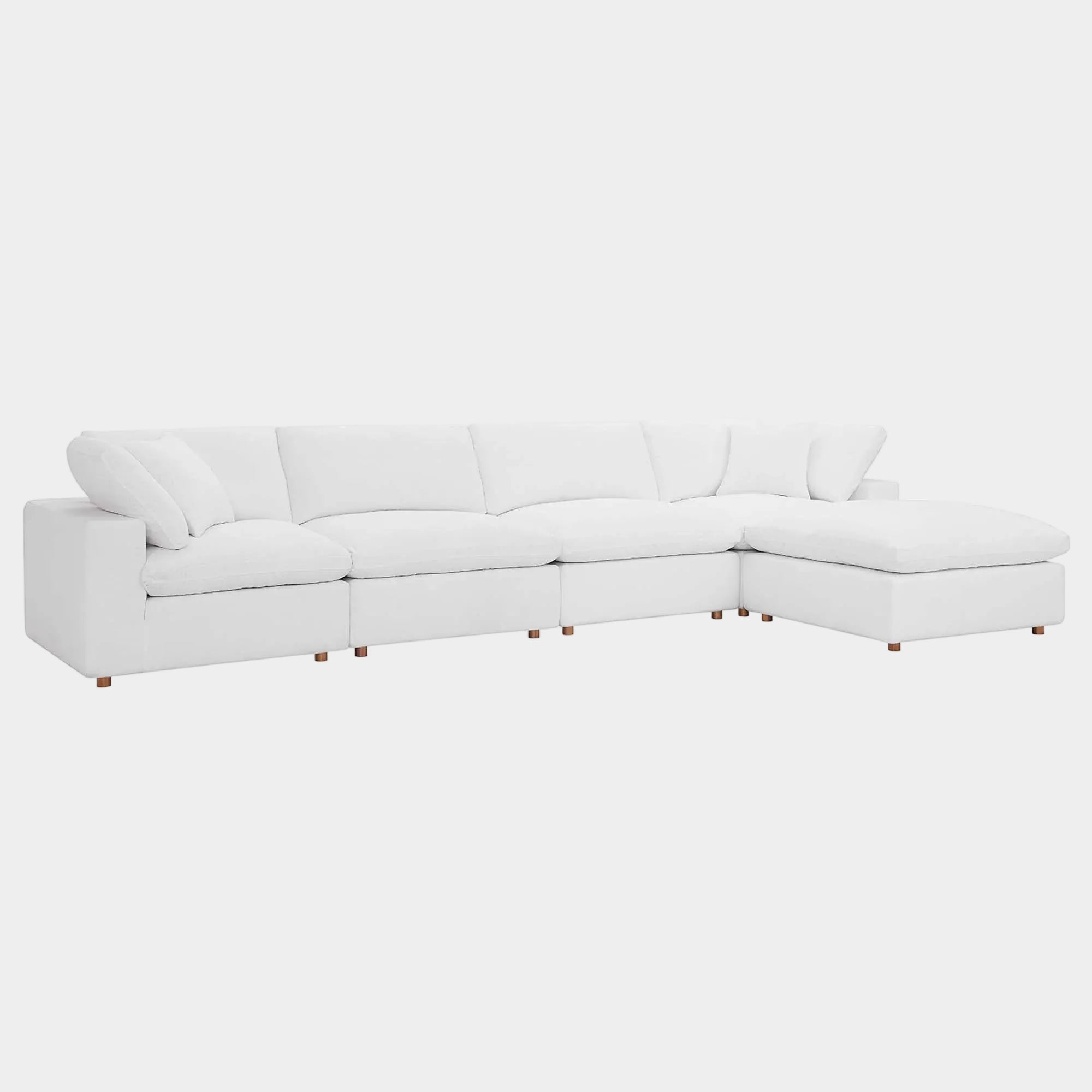 Commix 5 Piece Down Filled Overstuffed Sectional Sofa