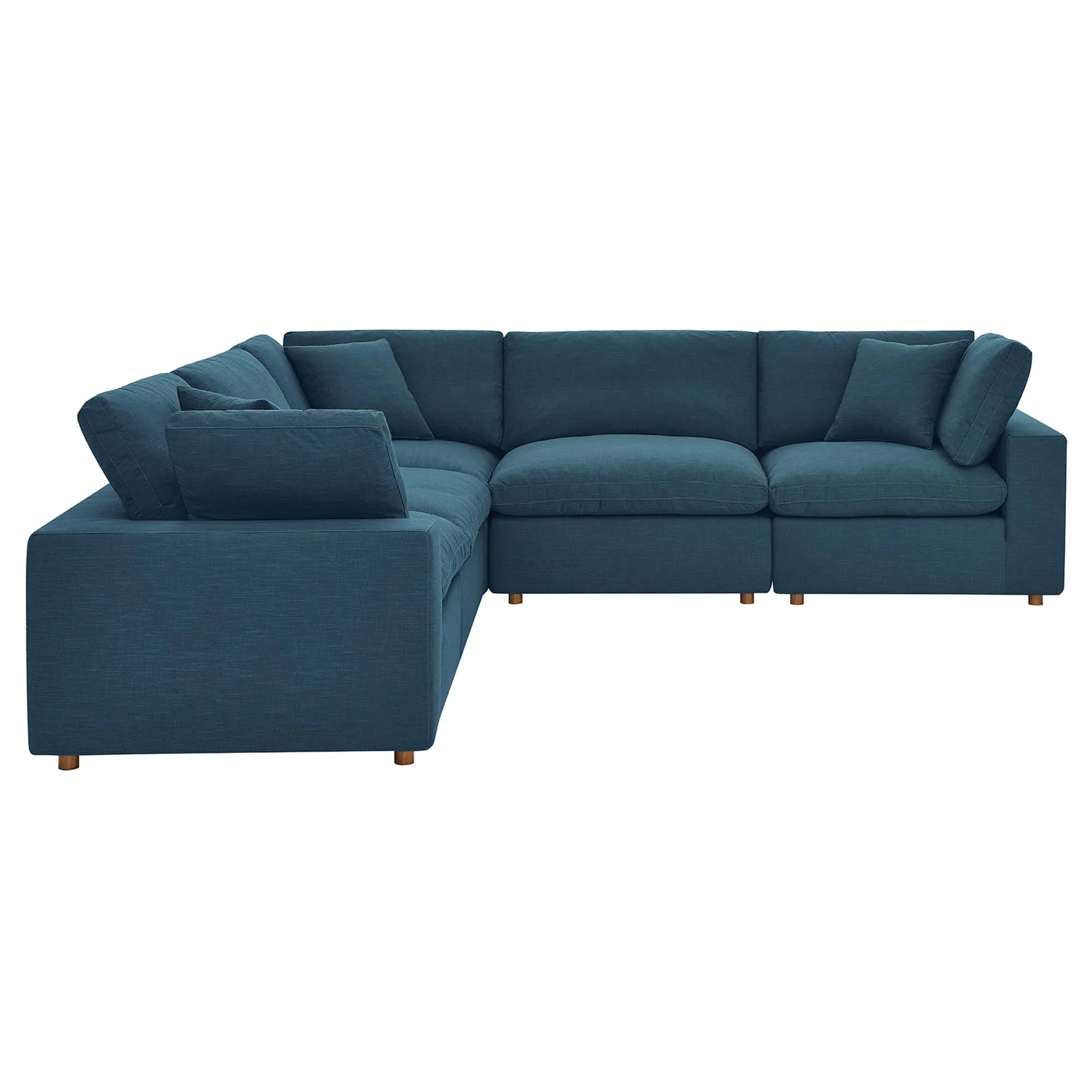 Commix 5 Piece Down Filled Overstuffed Sectional Sofa