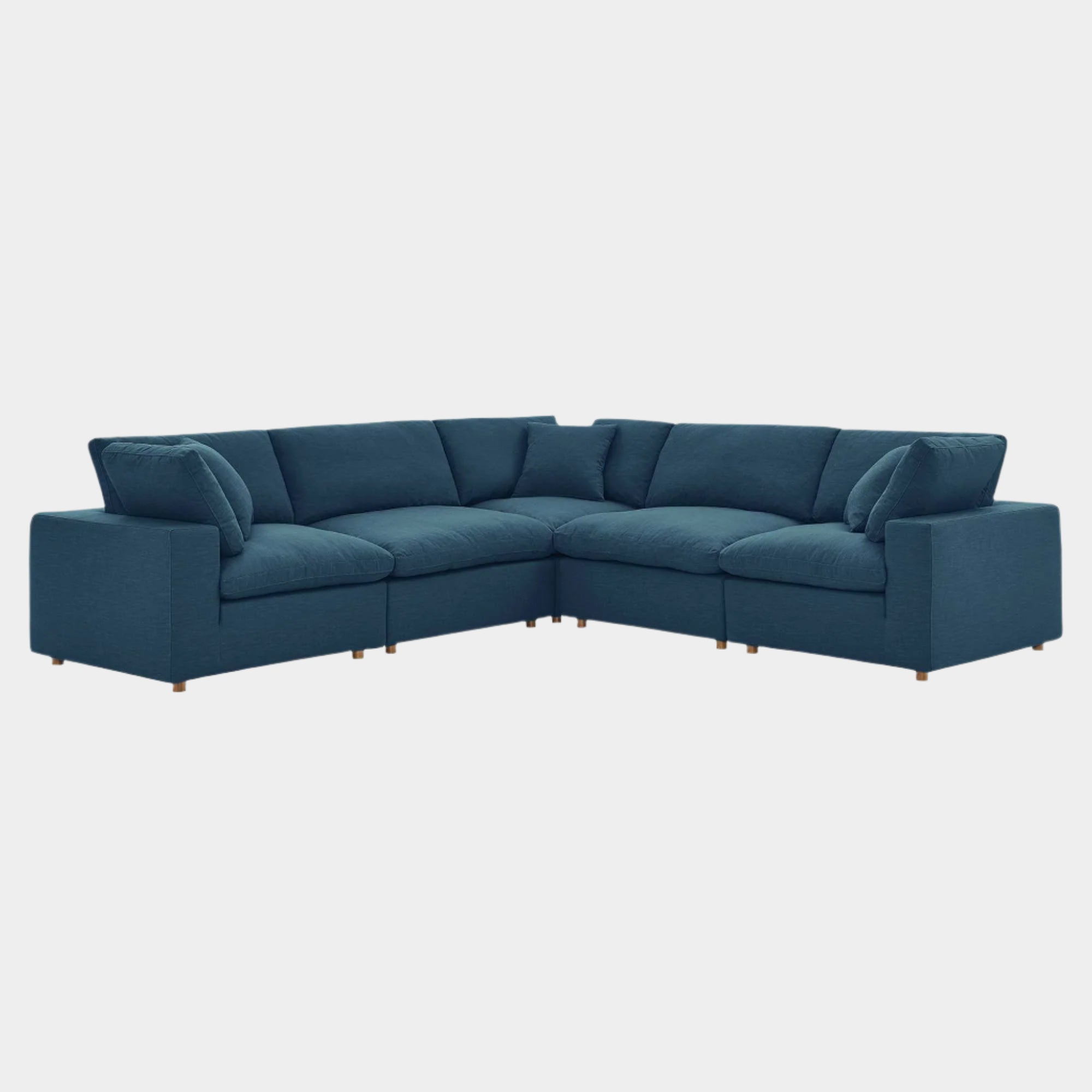 Commix 5 Piece Down Filled Overstuffed Sectional Sofa