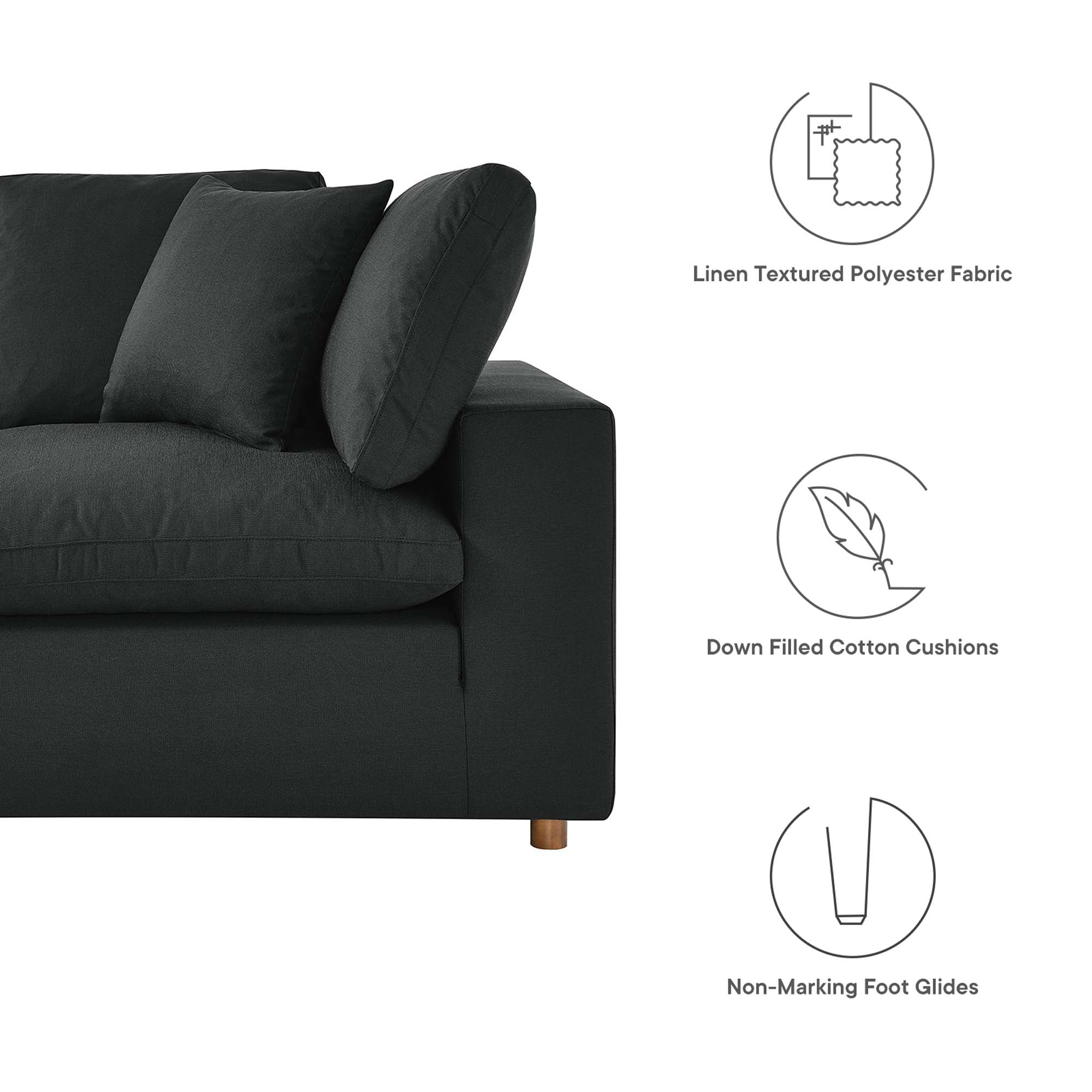 Commix 5 Piece Down Filled Overstuffed Sectional Sofa