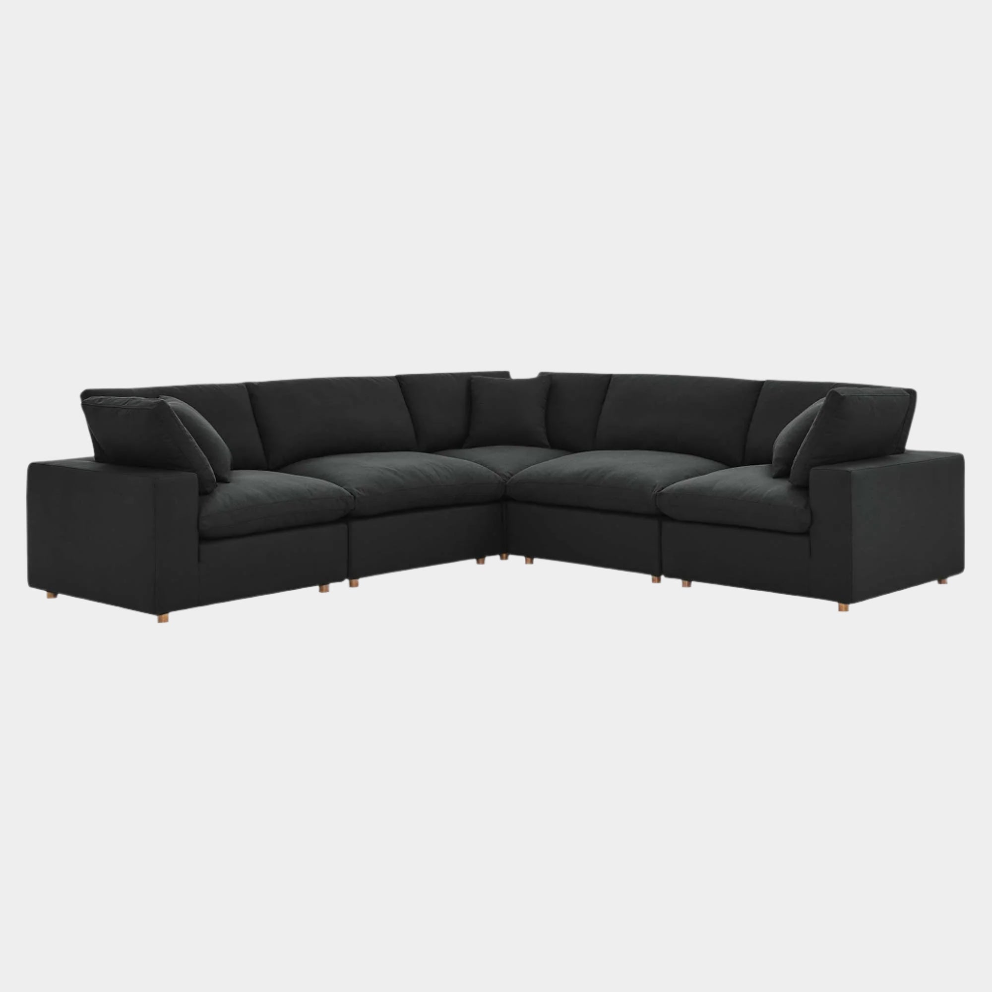 Commix 5 Piece Down Filled Overstuffed Sectional Sofa