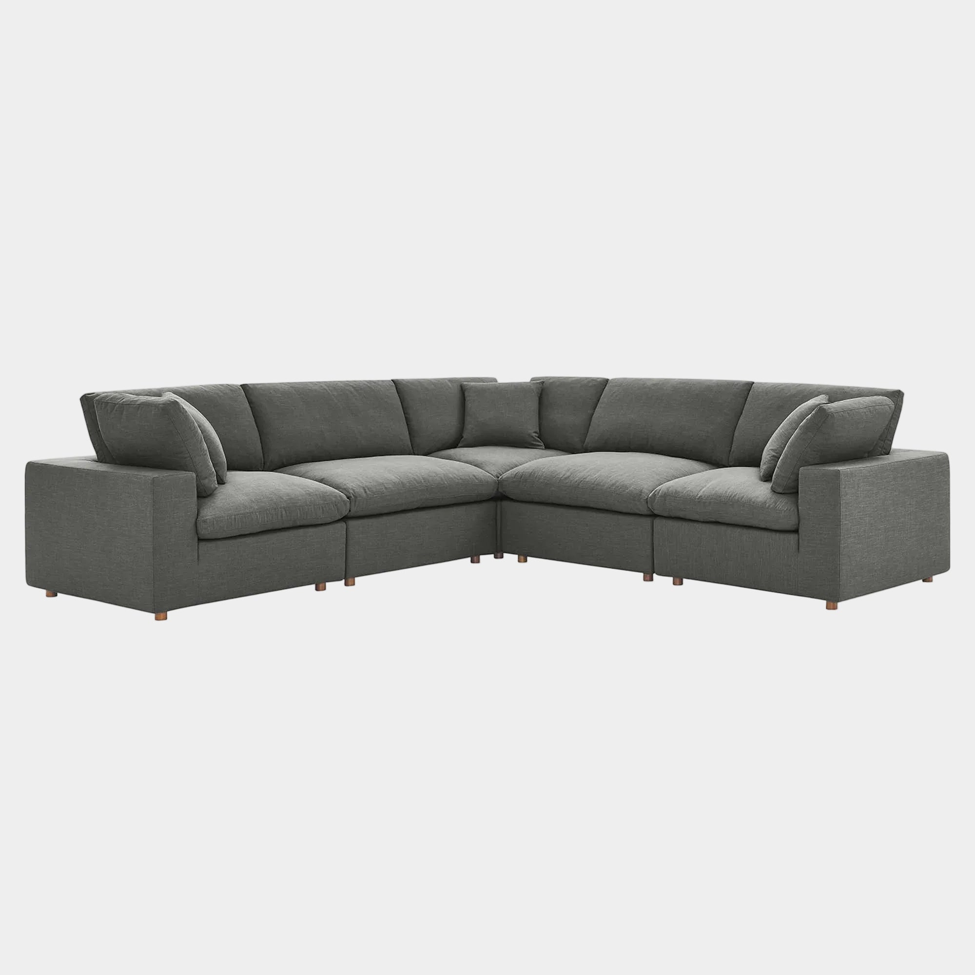 Commix 5 Piece Down Filled Overstuffed Sectional Sofa