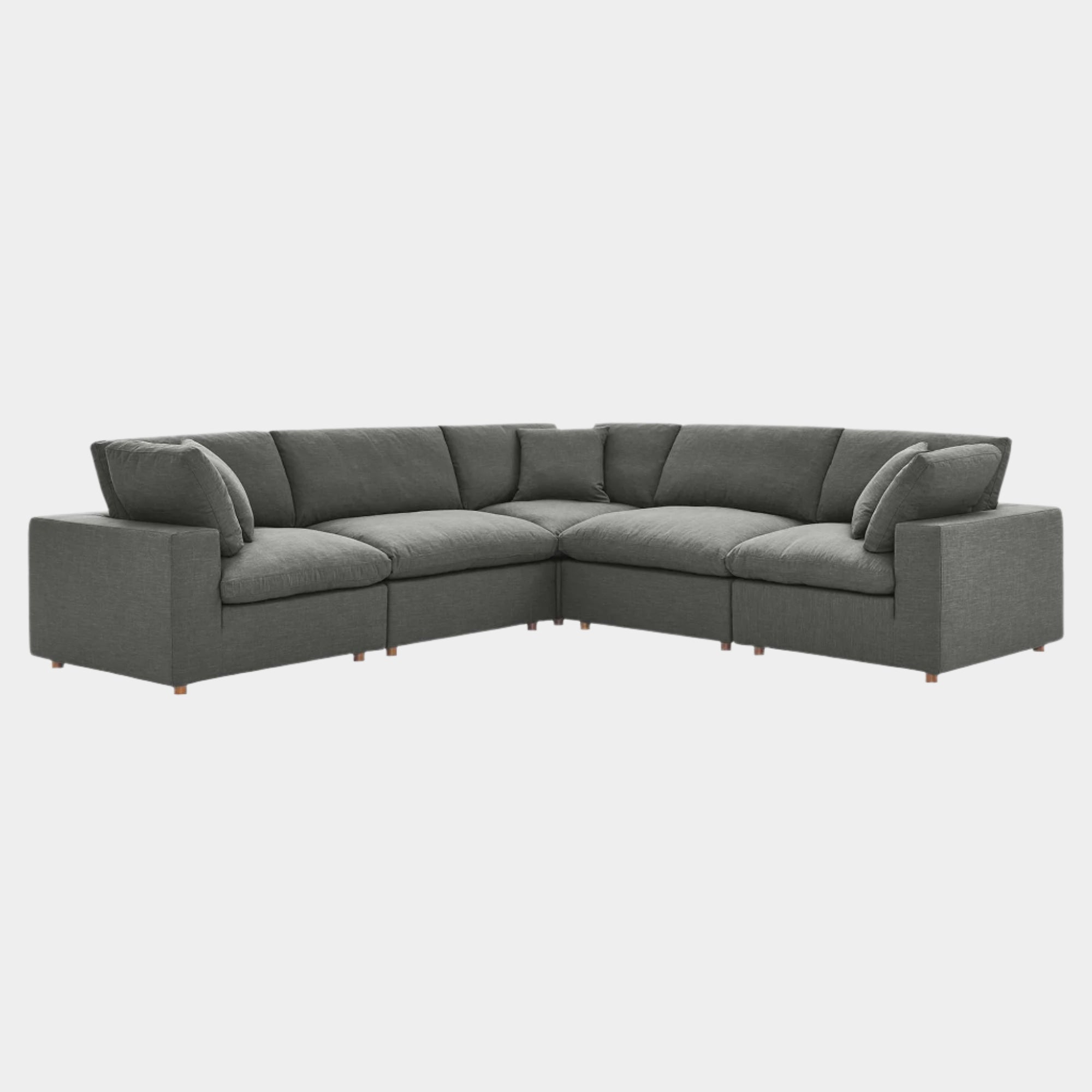 Commix 5 Piece Down Filled Overstuffed Sectional Sofa