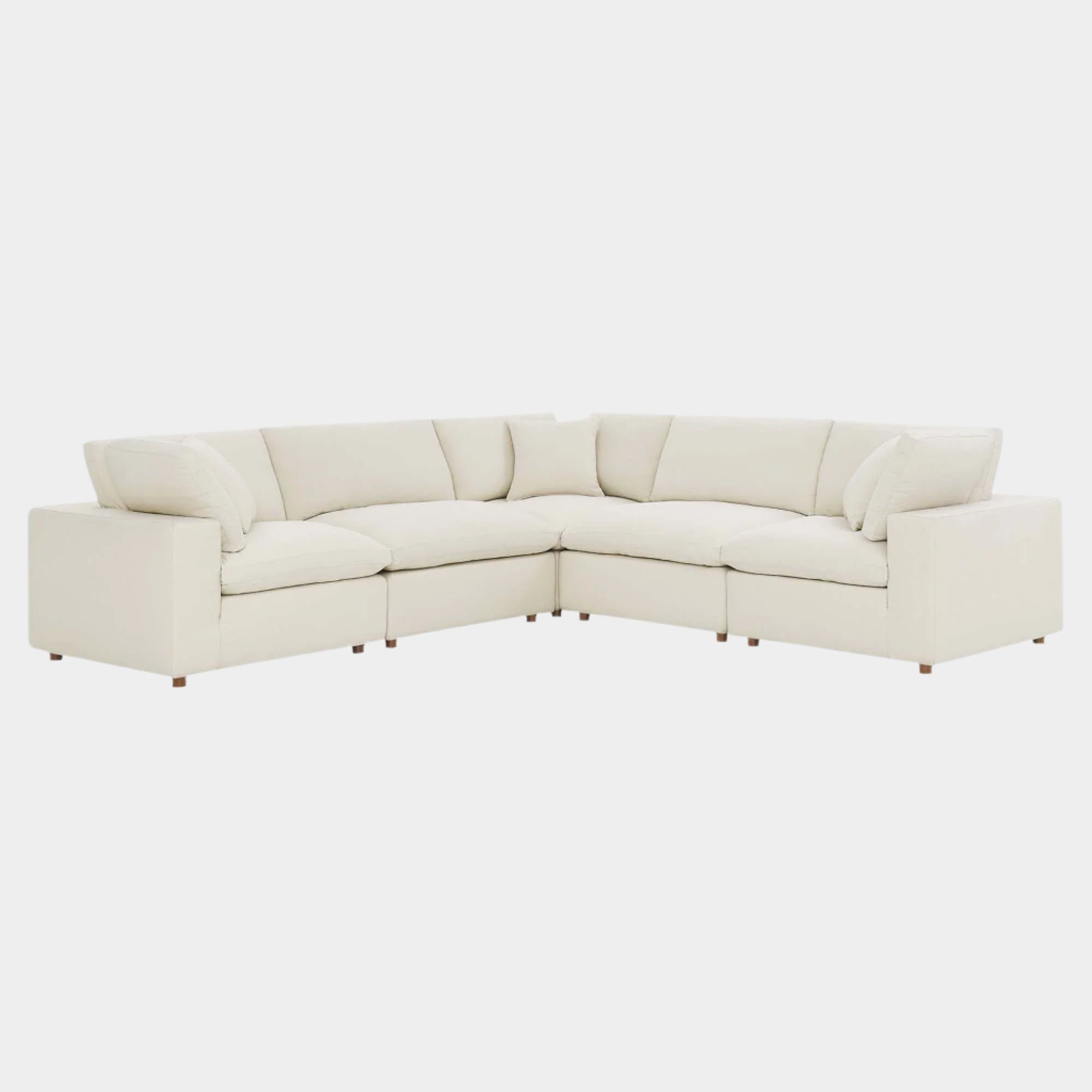 Commix 5 Piece Down Filled Overstuffed Sectional Sofa