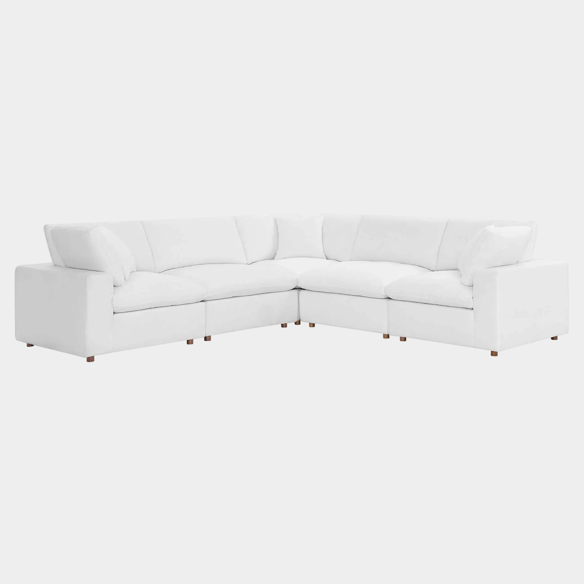 Commix 5 Piece Down Filled Overstuffed Sectional Sofa