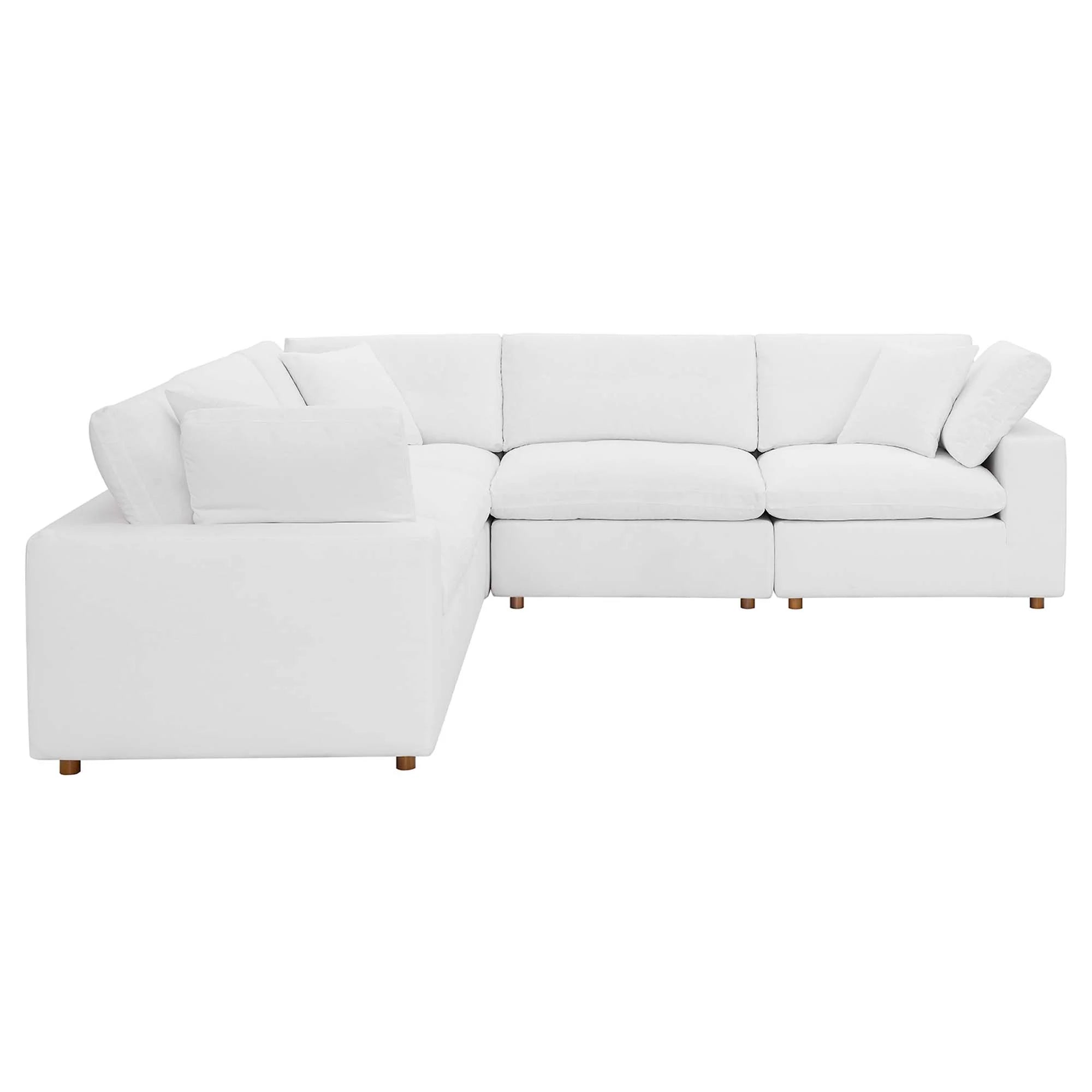 Commix 5 Piece Down Filled Overstuffed Sectional Sofa