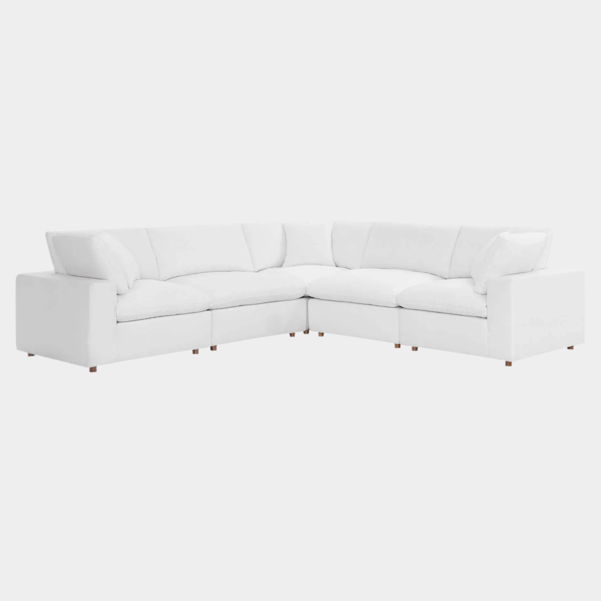 Commix 5 Piece Down Filled Overstuffed Sectional Sofa