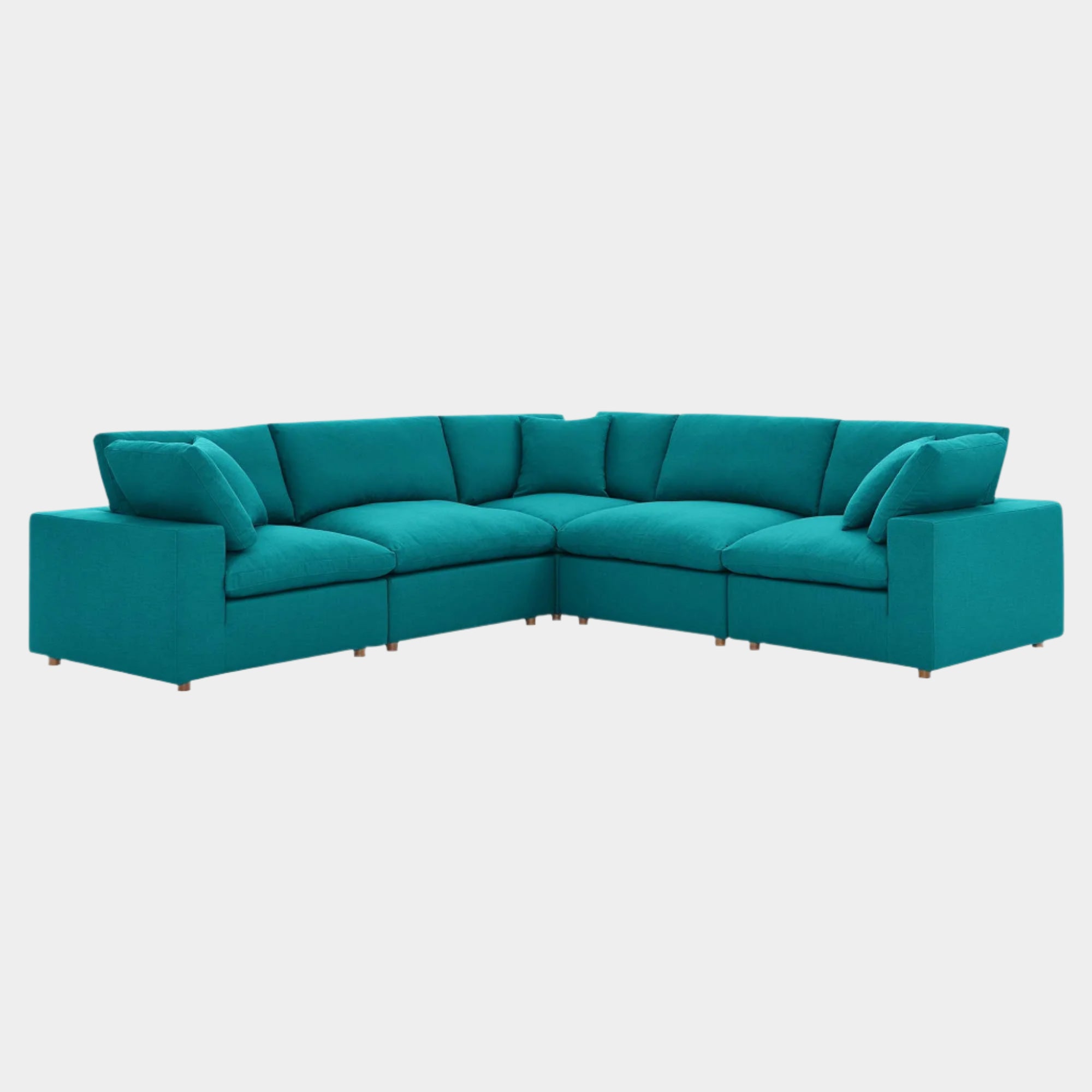 Commix 5 Piece Down Filled Overstuffed Sectional Sofa