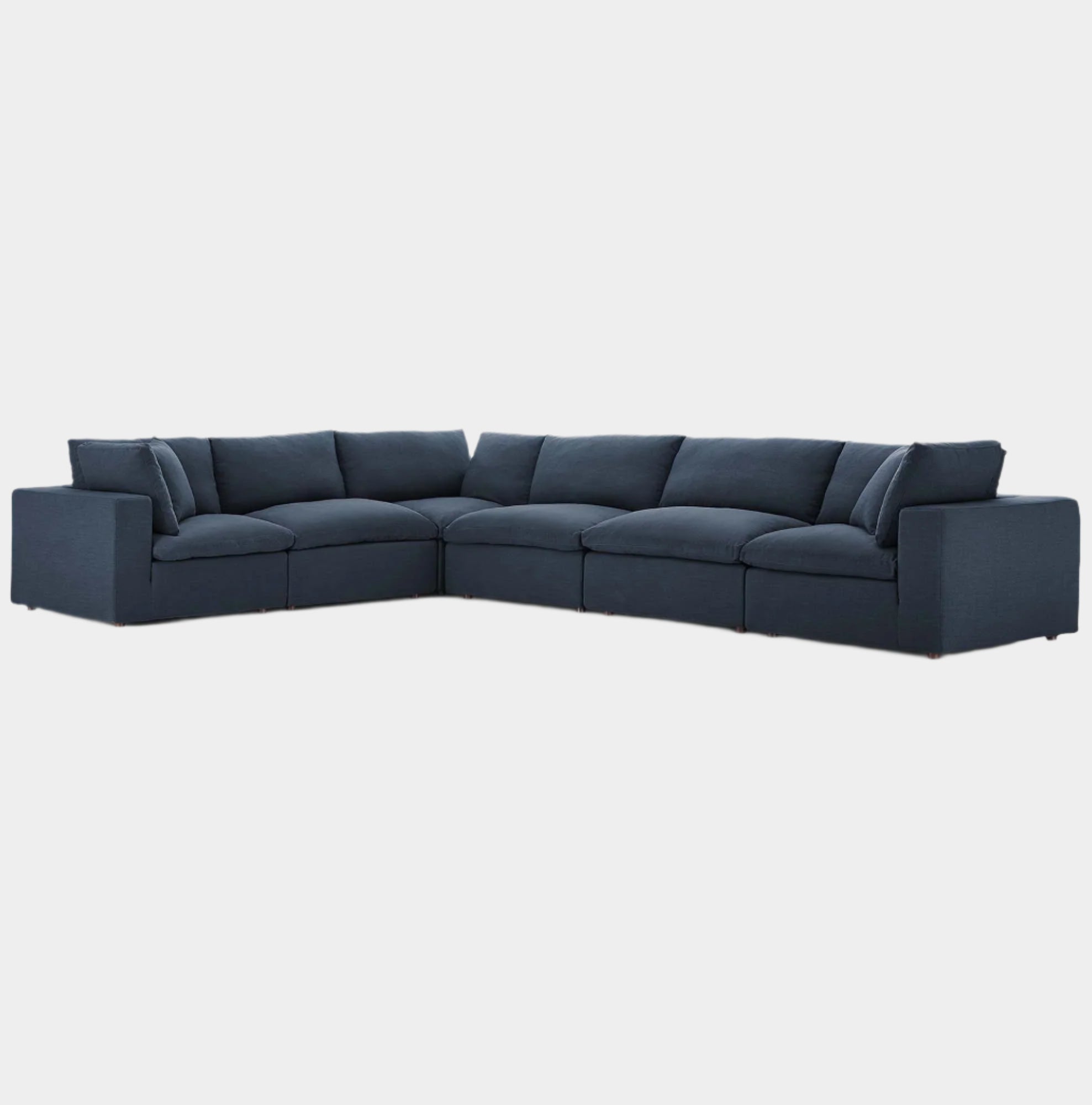 Commix 6 Piece Down Filled Overstuffed Sectional Sofa Set