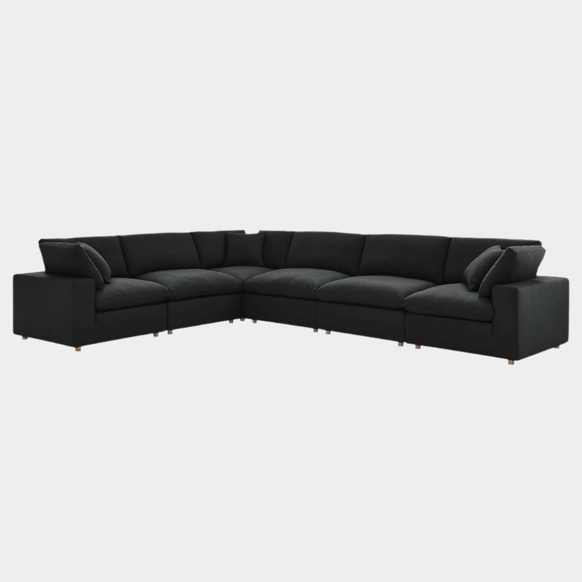 Commix 6 Piece Down Filled Overstuffed Sectional Sofa Set