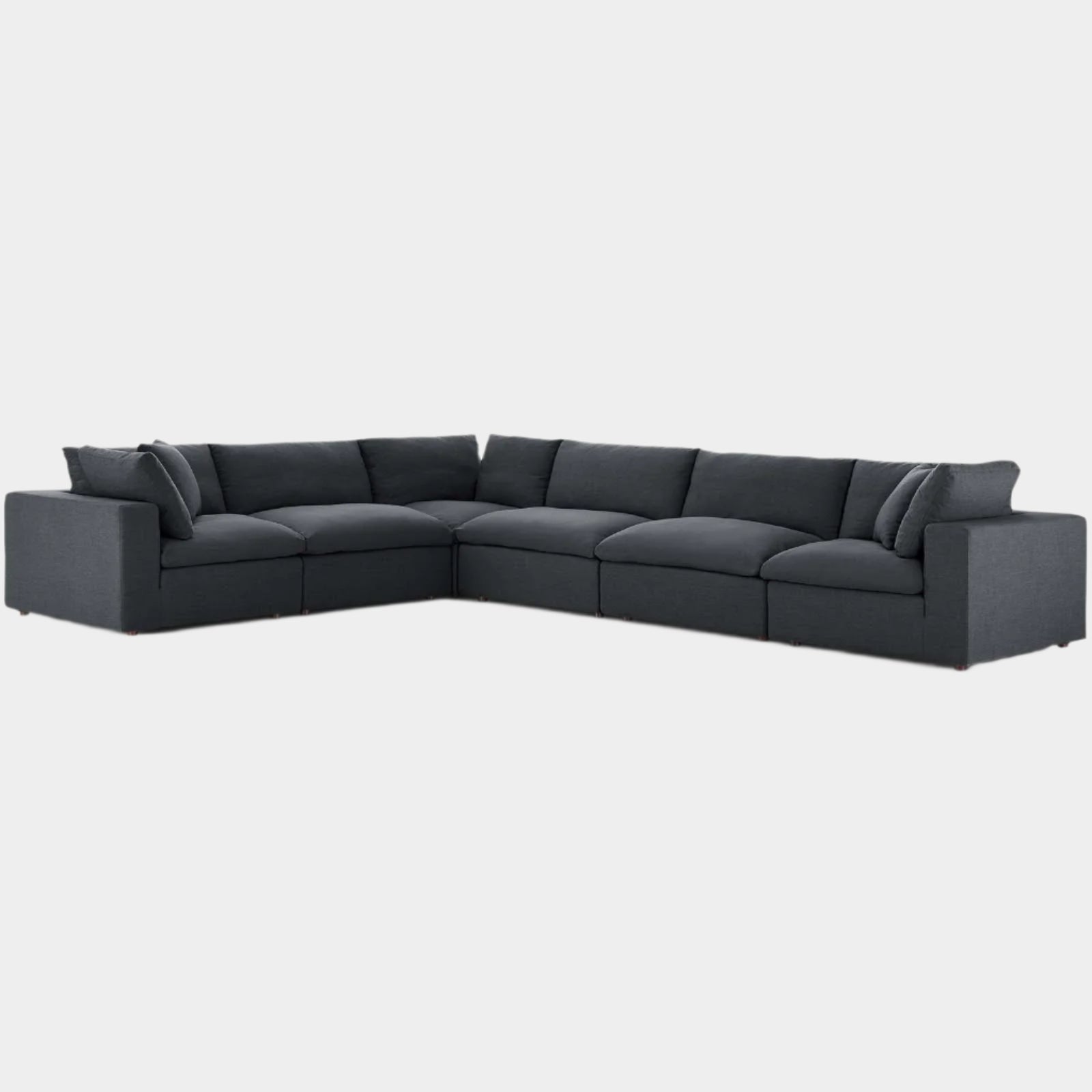 Commix 6 Piece Down Filled Overstuffed Sectional Sofa Set