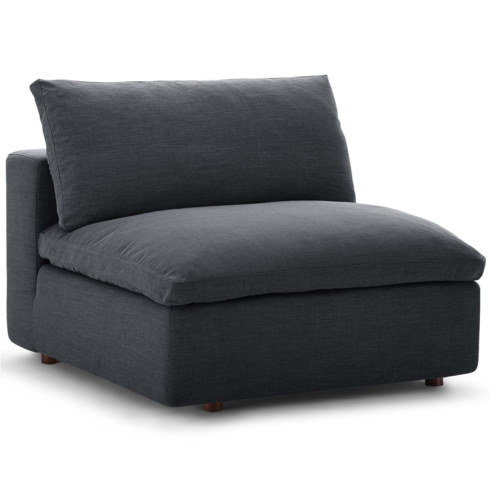 Chaise sans accoudoirs rembourrée en duvet Commix