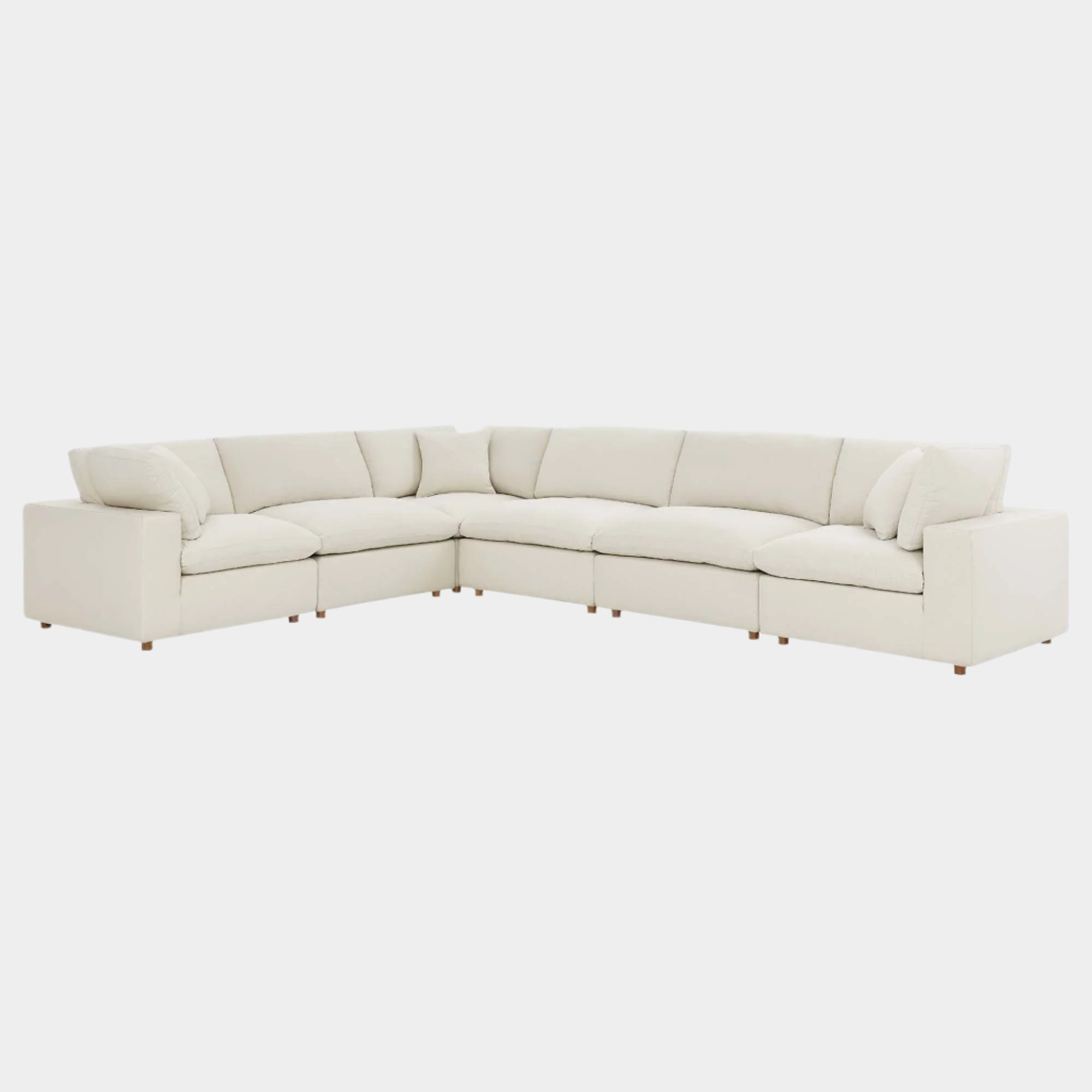 Commix 6 Piece Down Filled Overstuffed Sectional Sofa Set