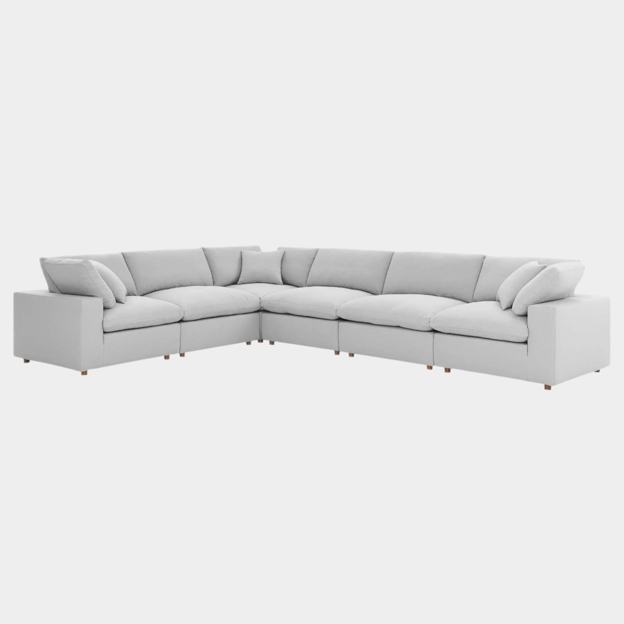 Commix 6 Piece Down Filled Overstuffed Sectional Sofa Set