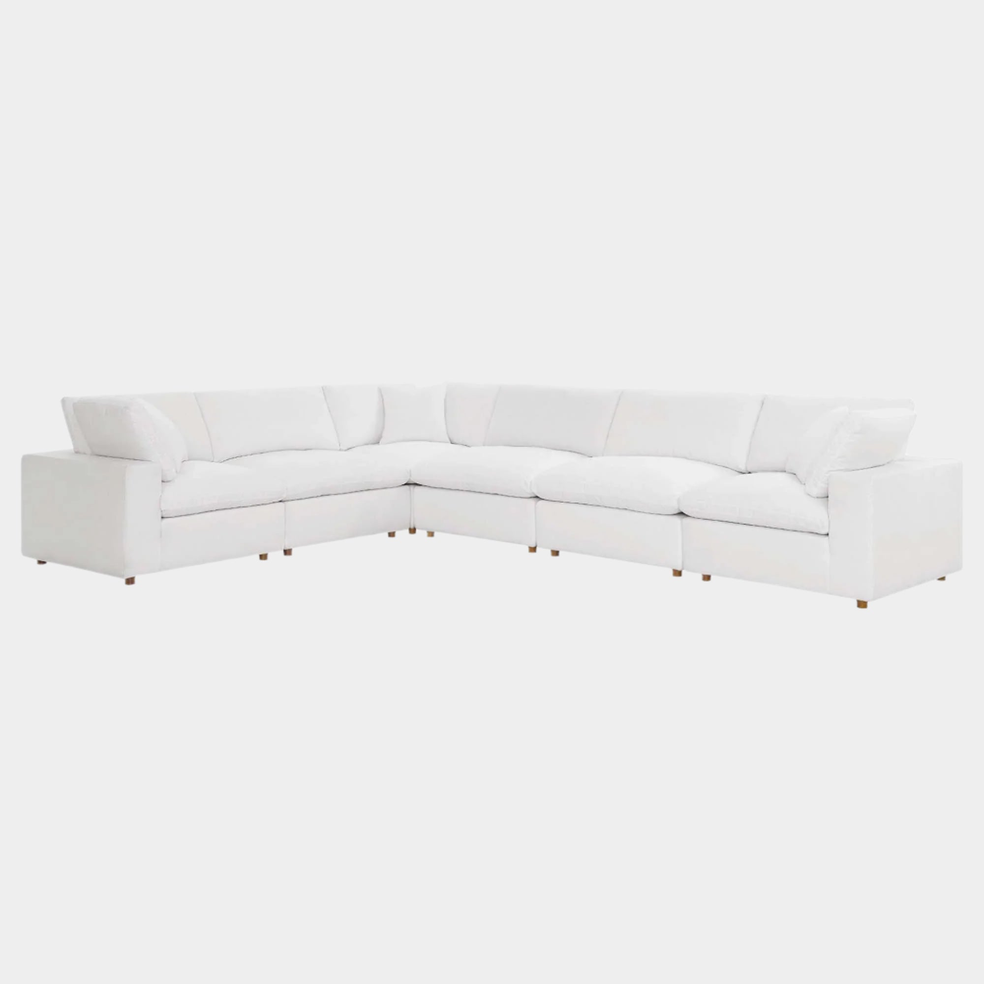 Commix 6 Piece Down Filled Overstuffed Sectional Sofa Set