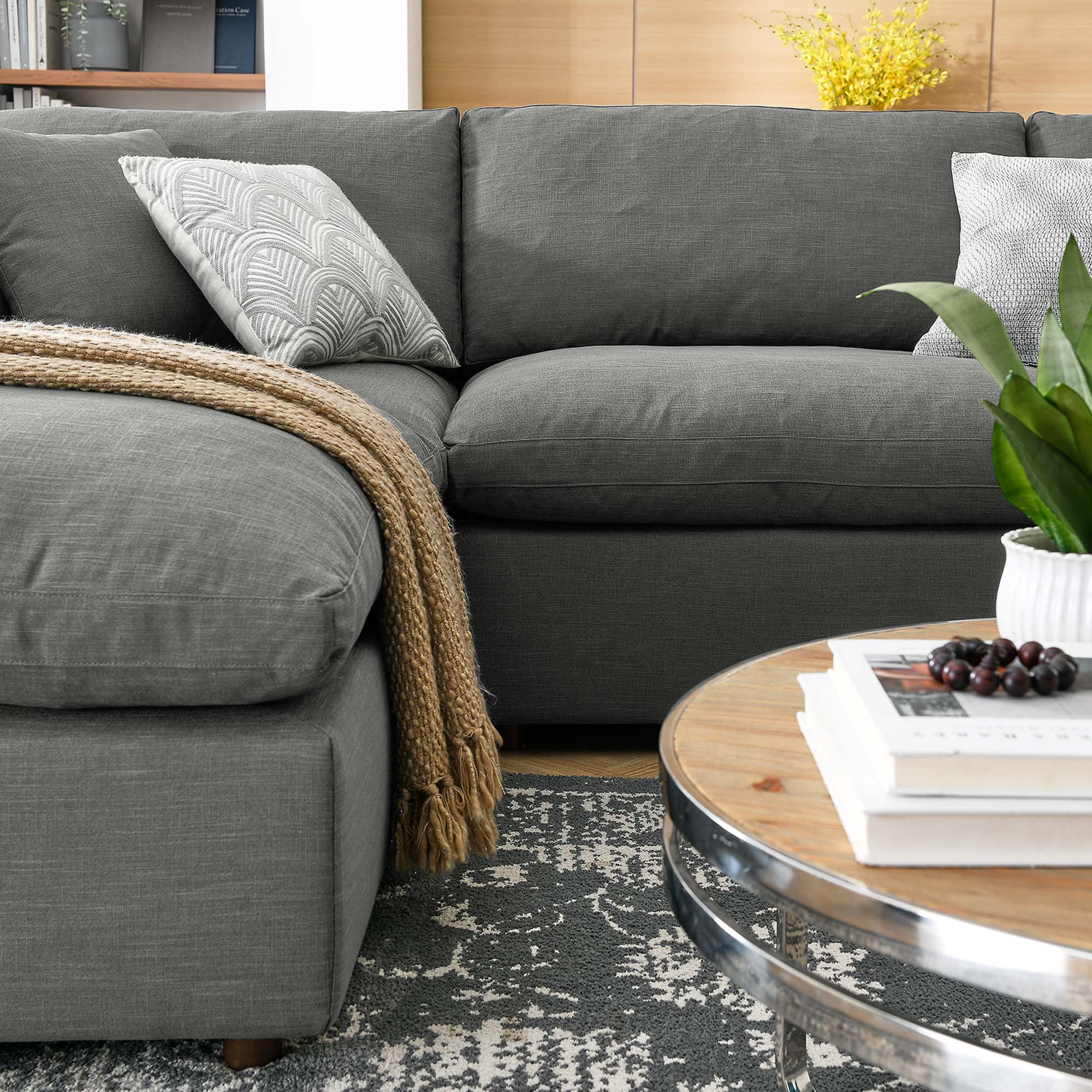 Commix 6-Piece Down Filled Overstuffed Sectional Sofa