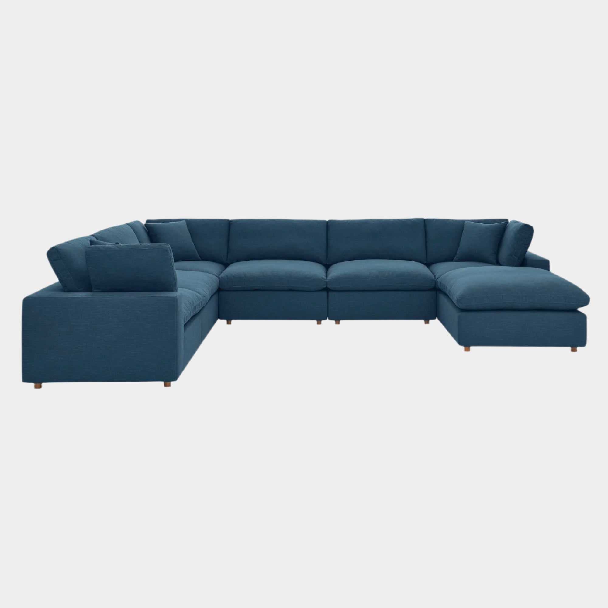 Commix 7-Piece Down Filled Overstuffed Sectional Sofa