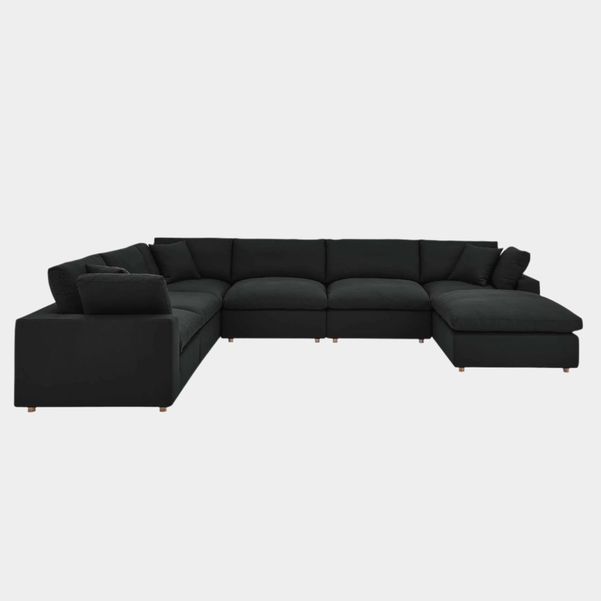 Commix 7-Piece Down Filled Overstuffed Sectional Sofa