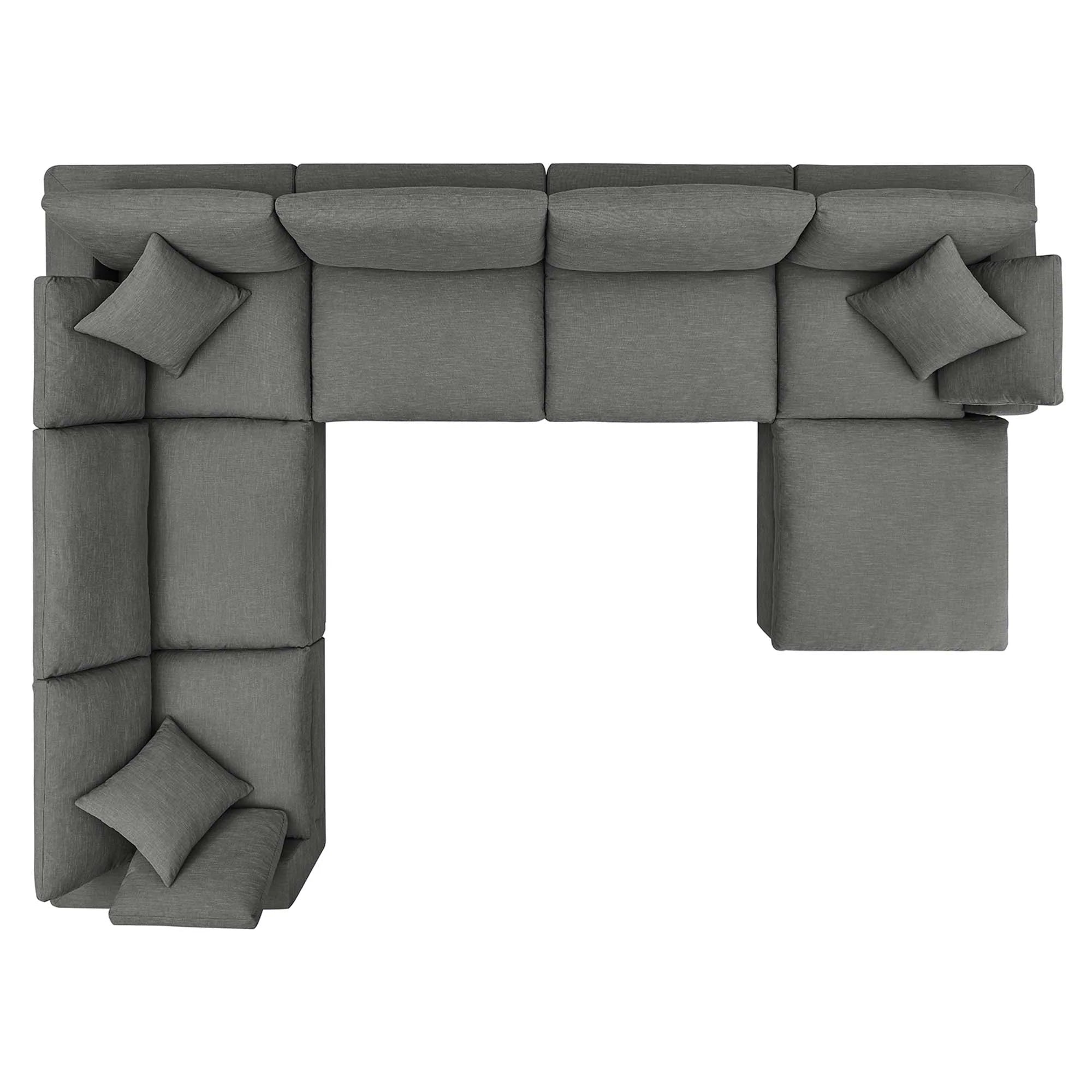 Commix 7-Piece Down Filled Overstuffed Sectional Sofa