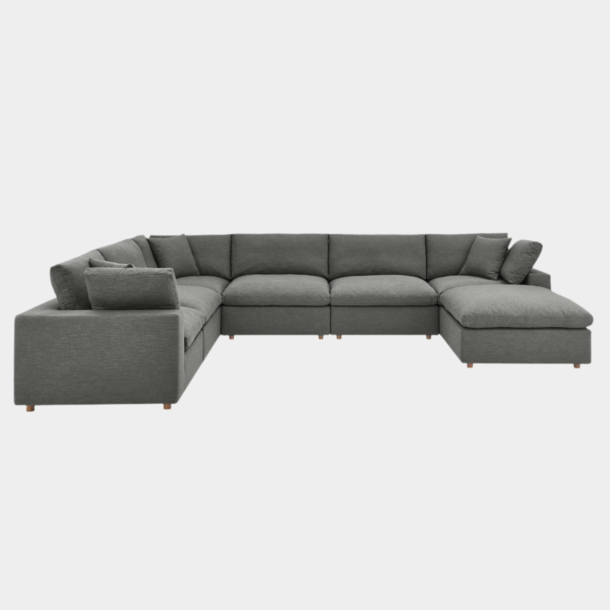 Commix 7-Piece Down Filled Overstuffed Sectional Sofa