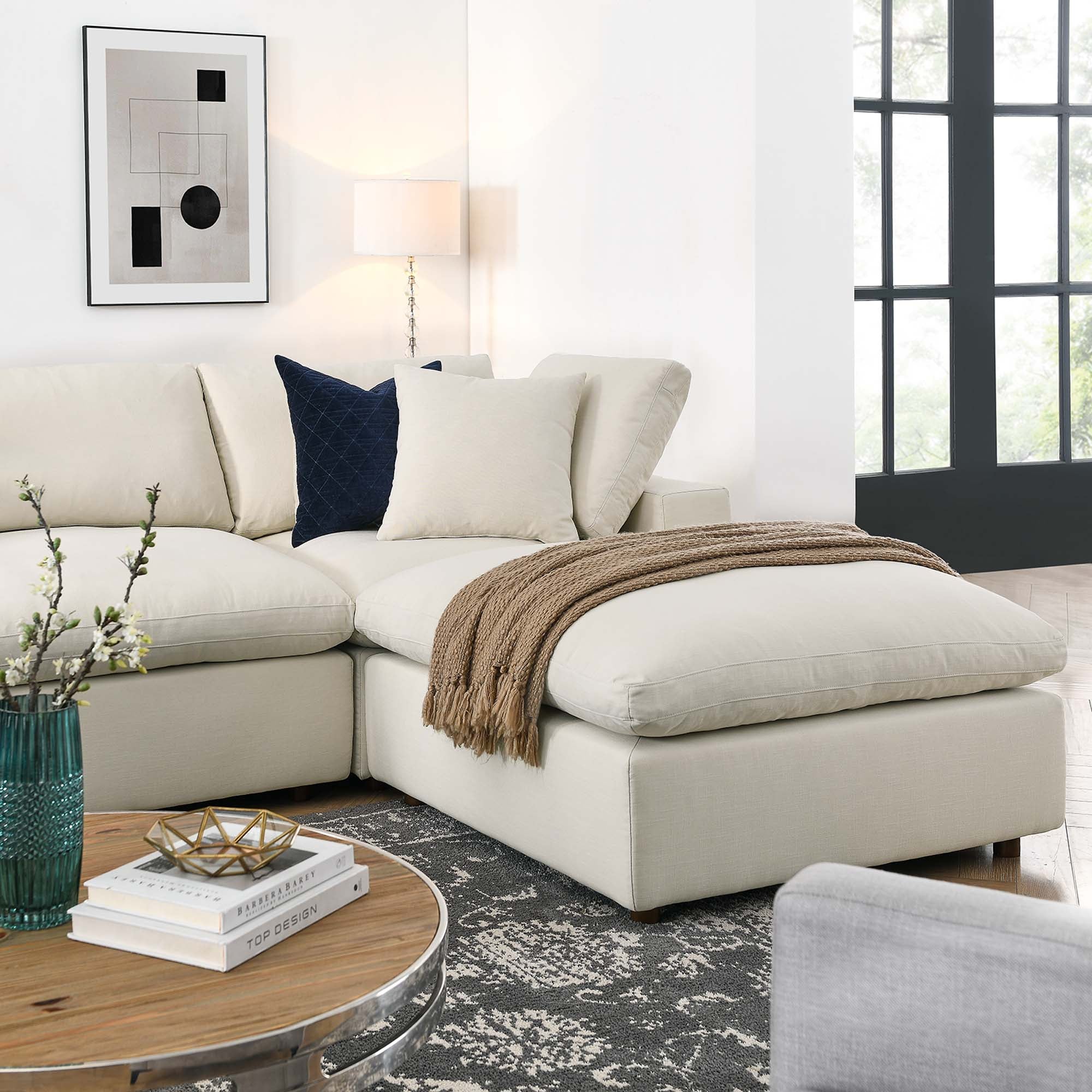 Commix 7-Piece Down Filled Overstuffed Sectional Sofa