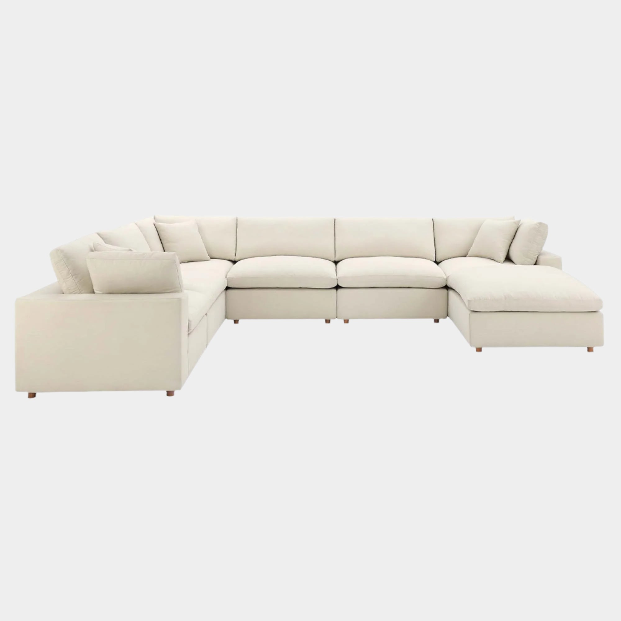 Commix 7-Piece Down Filled Overstuffed Sectional Sofa