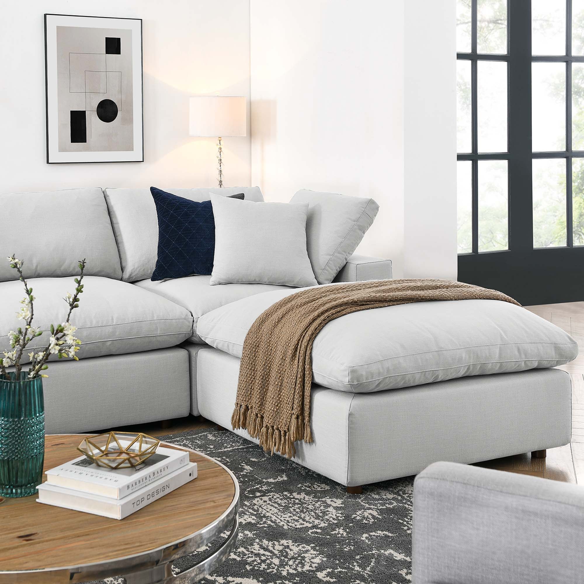 Commix 7-Piece Down Filled Overstuffed Sectional Sofa