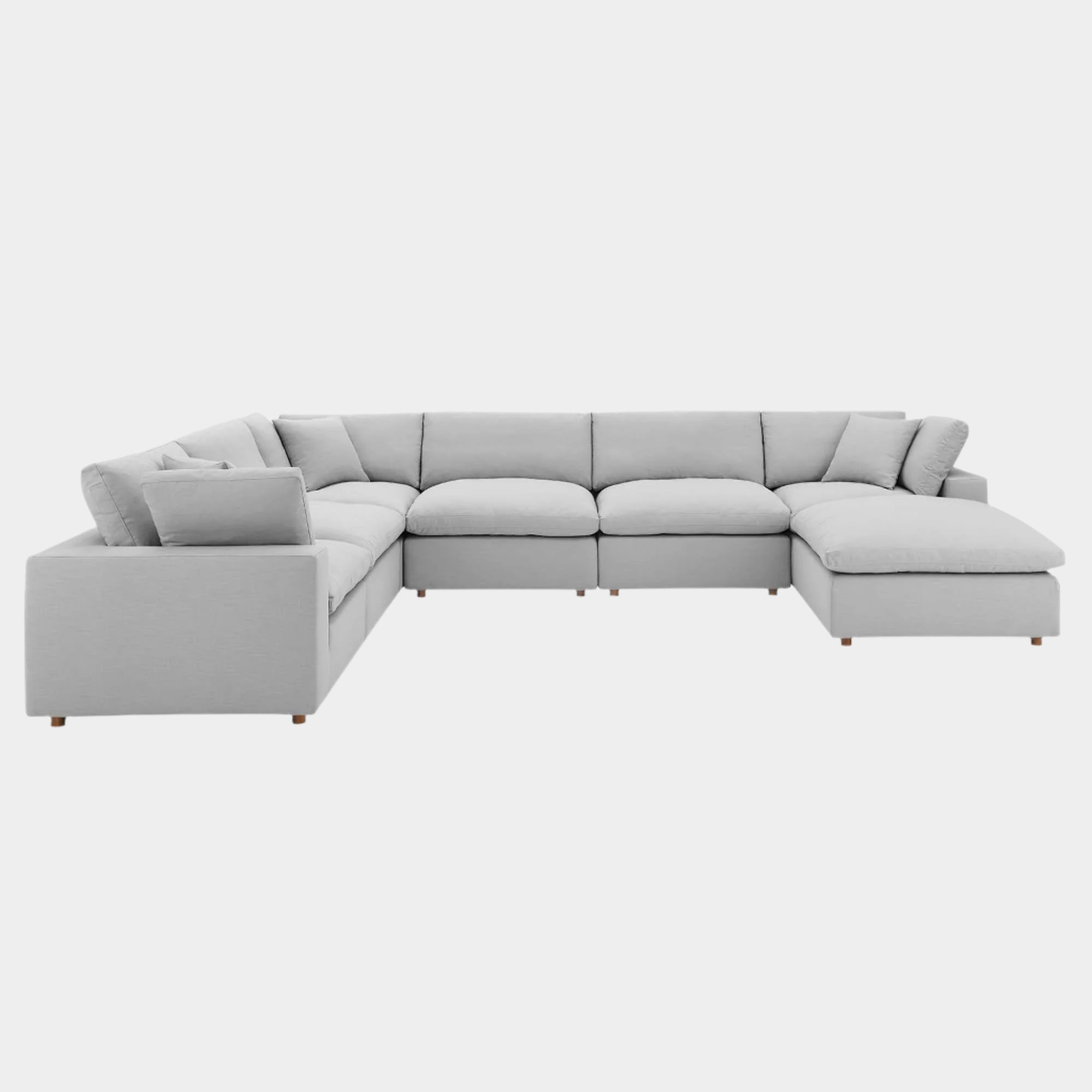 Commix 7-Piece Down Filled Overstuffed Sectional Sofa