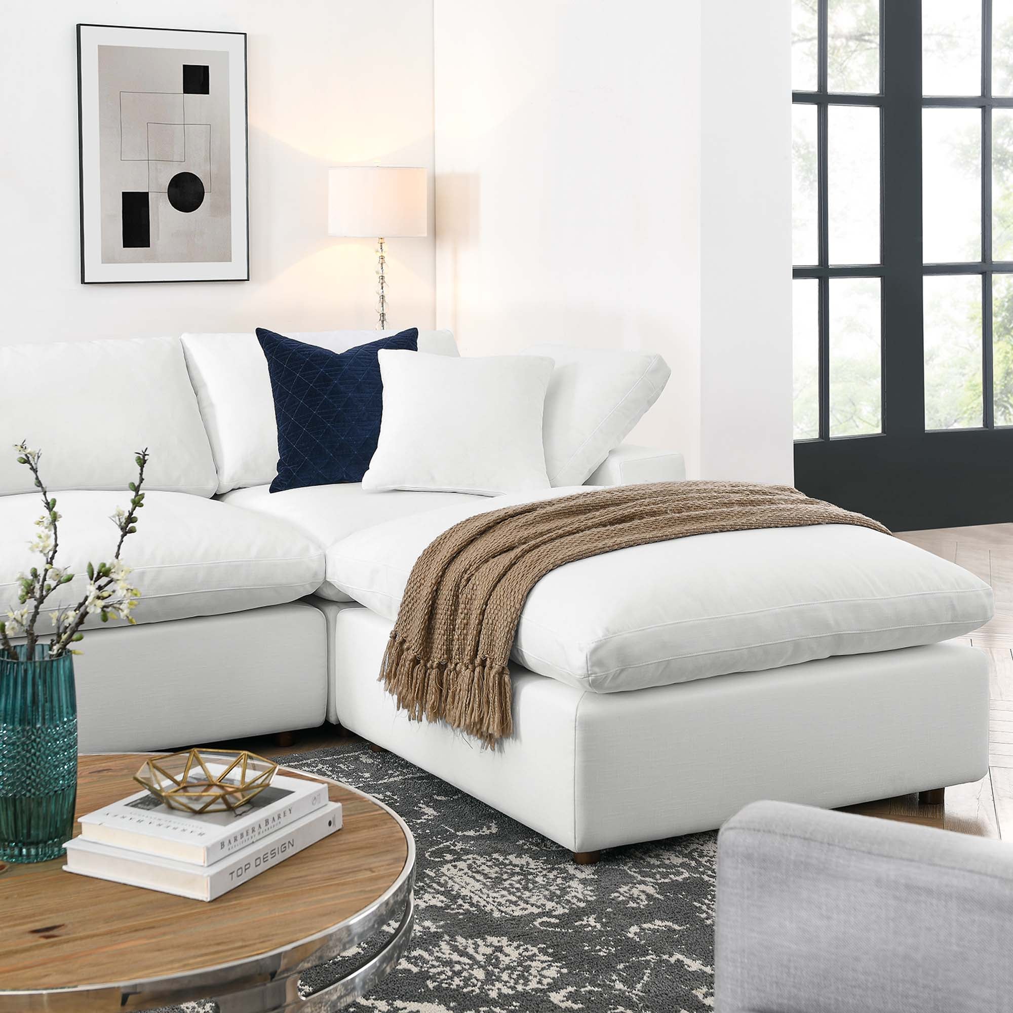 Chaise sans accoudoirs rembourrée en duvet Commix