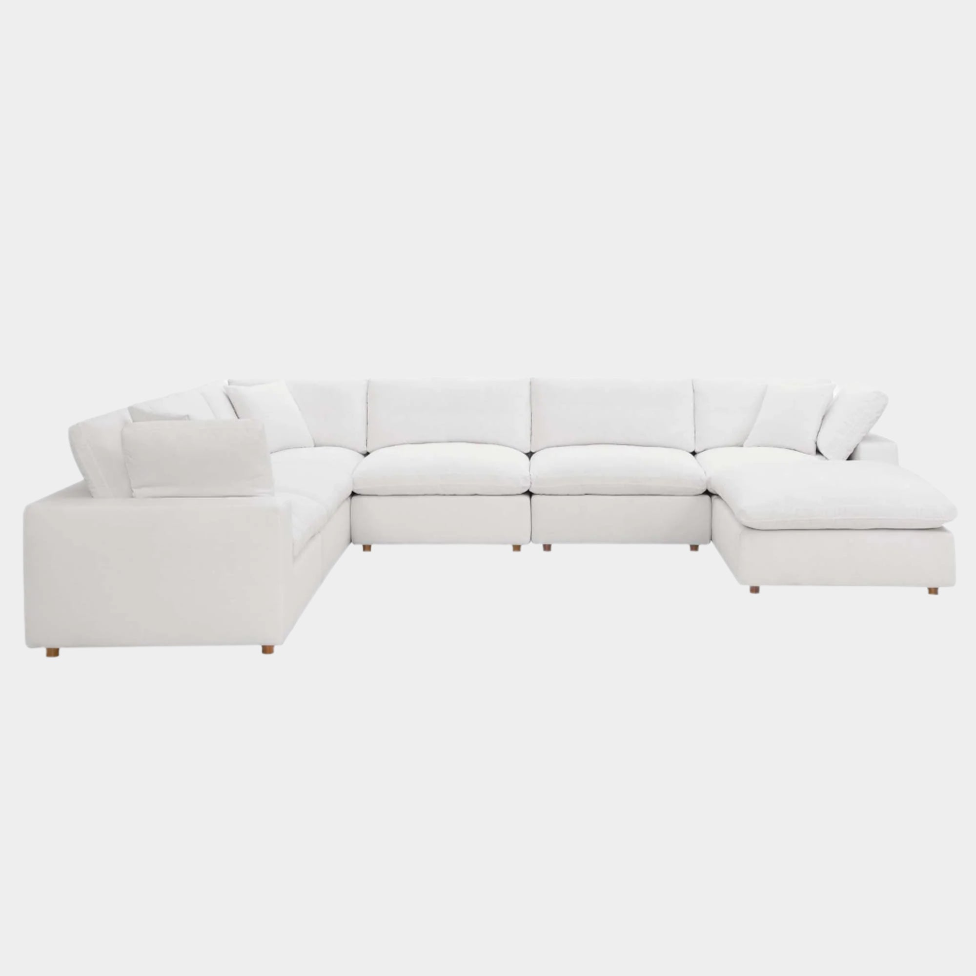 Commix 7-Piece Down Filled Overstuffed Sectional Sofa