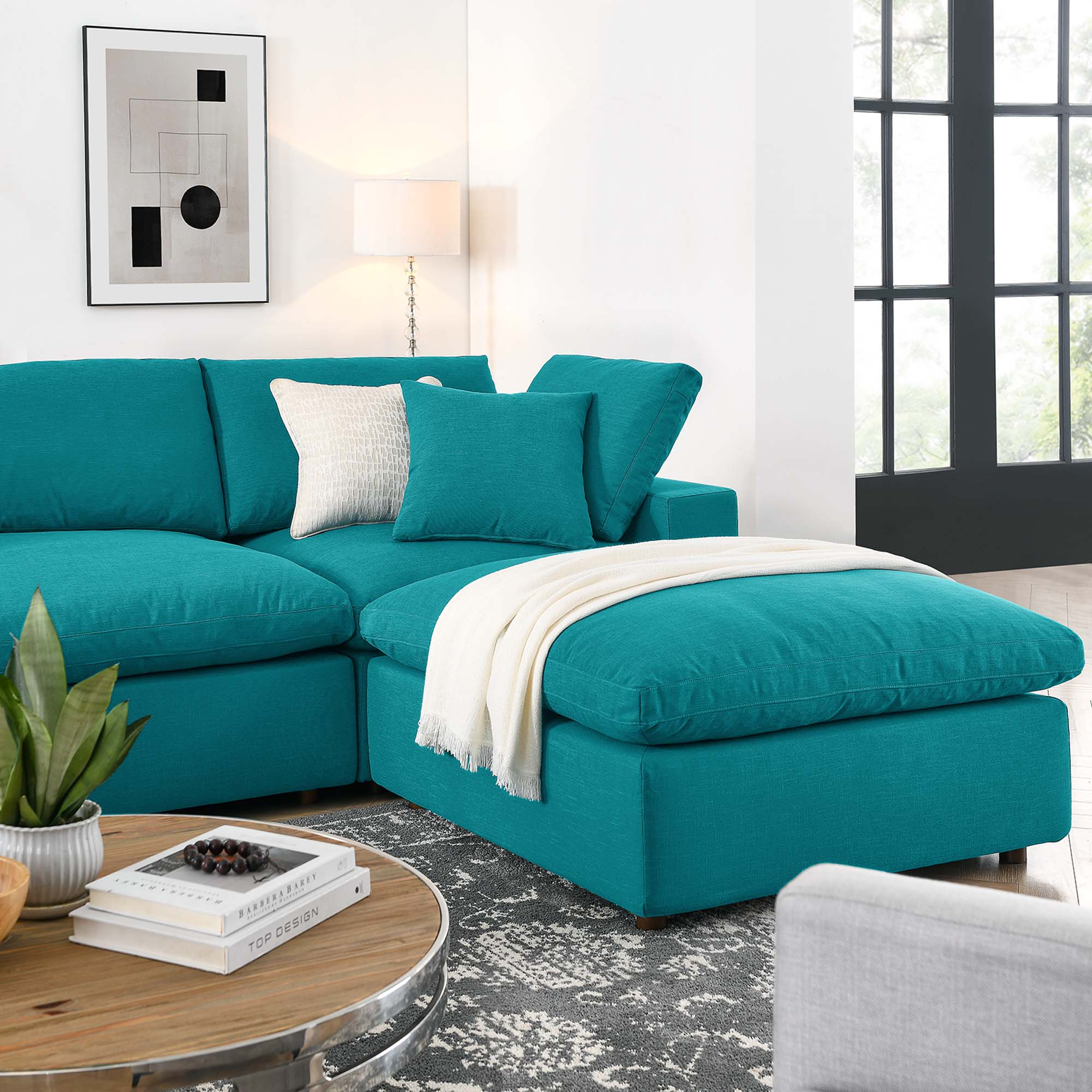 Commix 7-Piece Down Filled Overstuffed Sectional Sofa