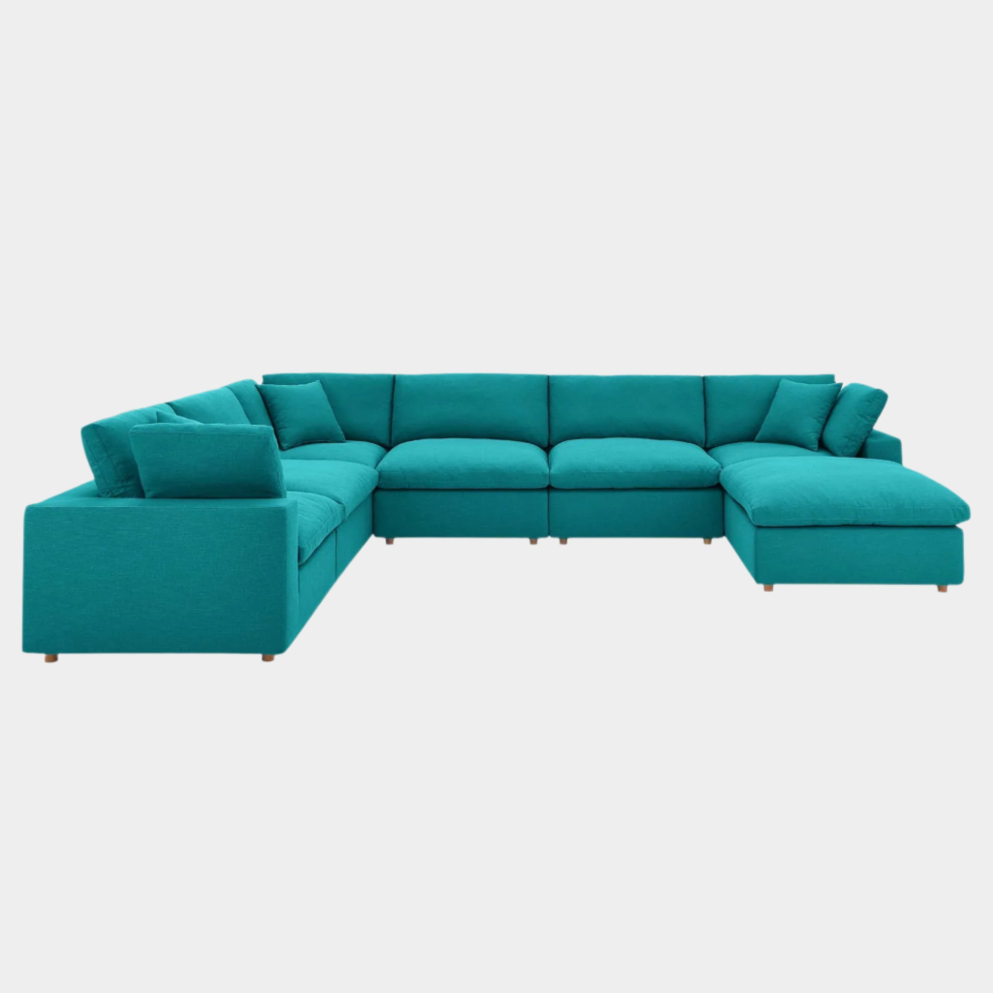 Commix 7-Piece Down Filled Overstuffed Sectional Sofa