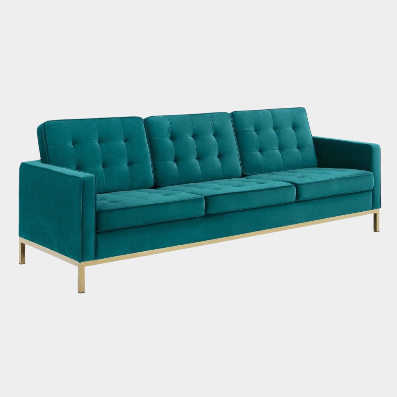 Loft Gold Stainless Steel Leg Performance Velvet Sofa