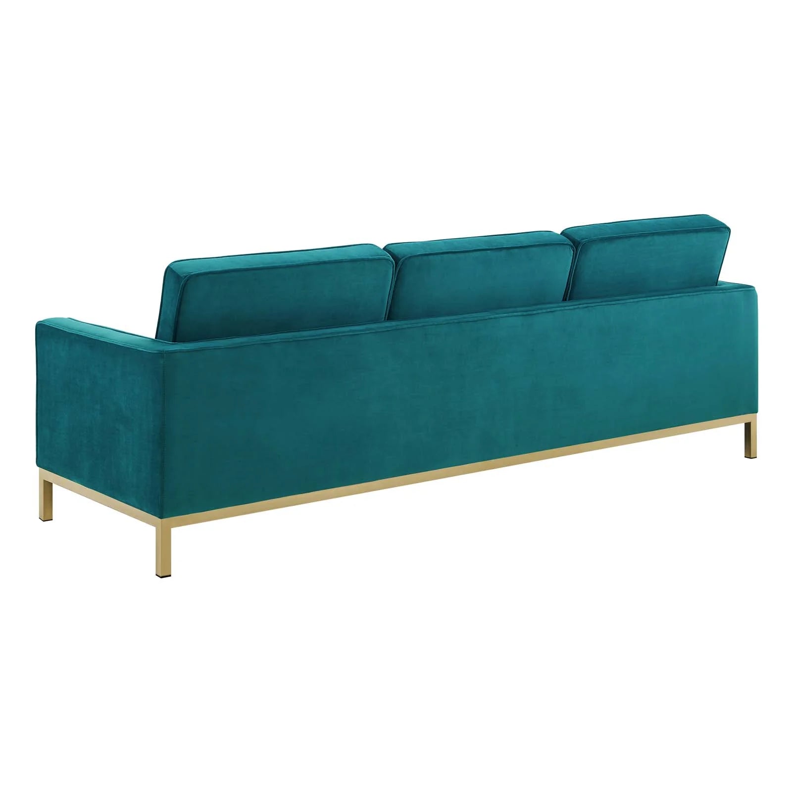 Loft Gold Stainless Steel Leg Performance Velvet Sofa