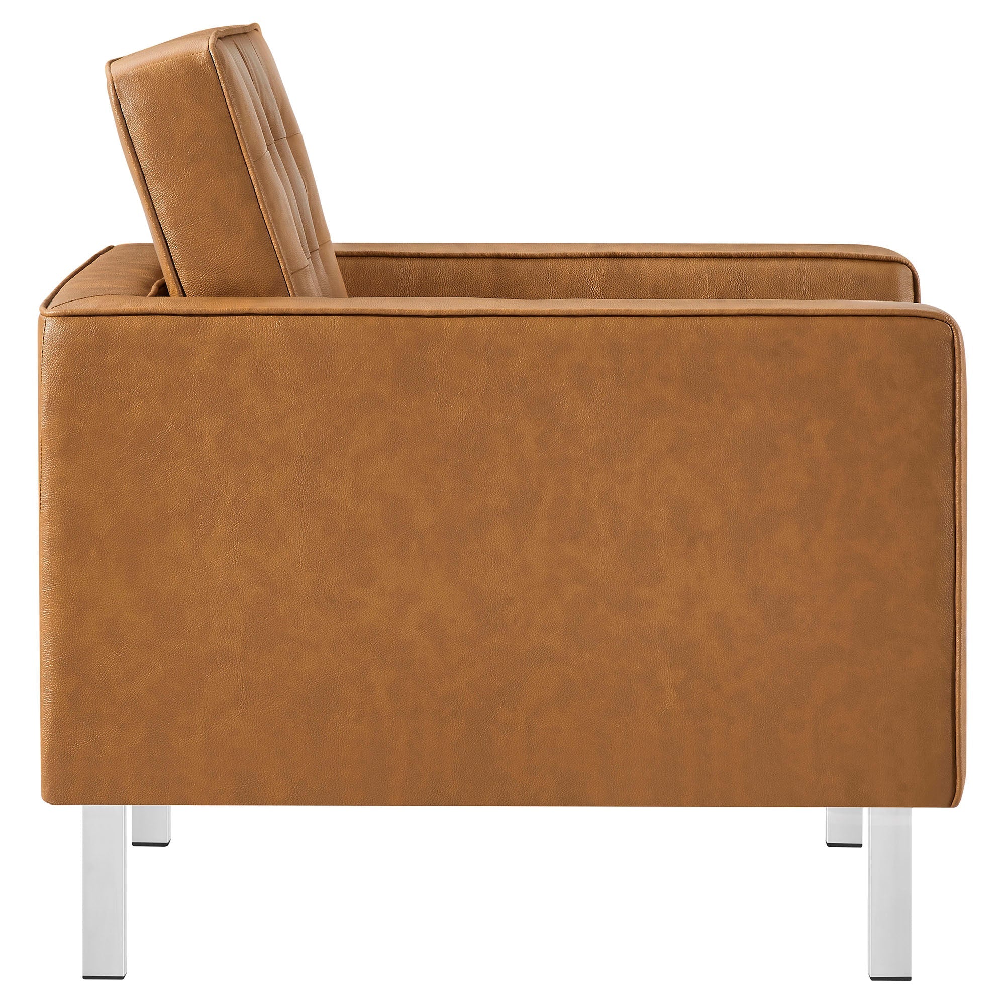 Fauteuil en cuir vegan capitonné Loft