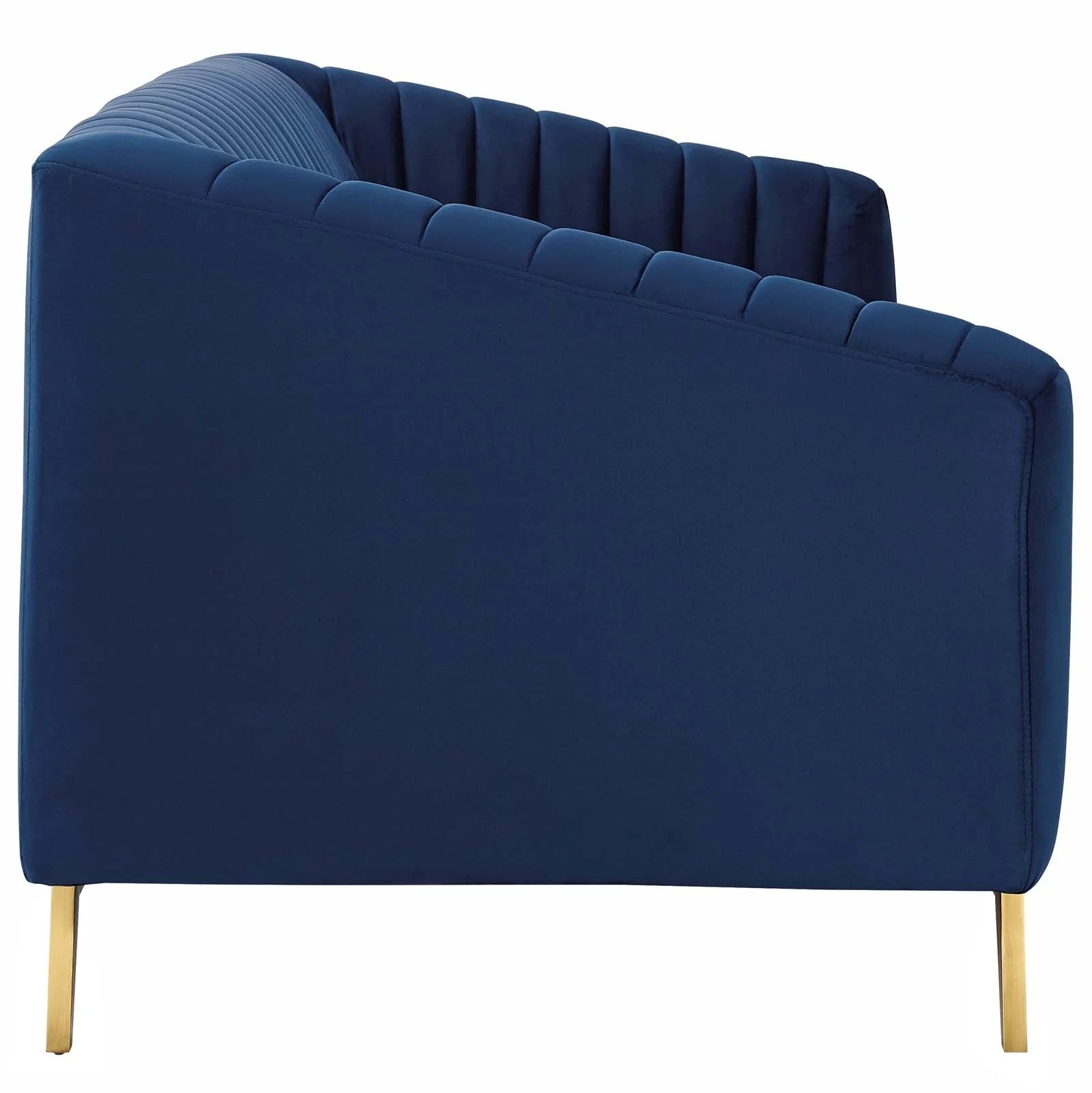 Valiant Vertical Channel Tufted Performance Velvet Sofa