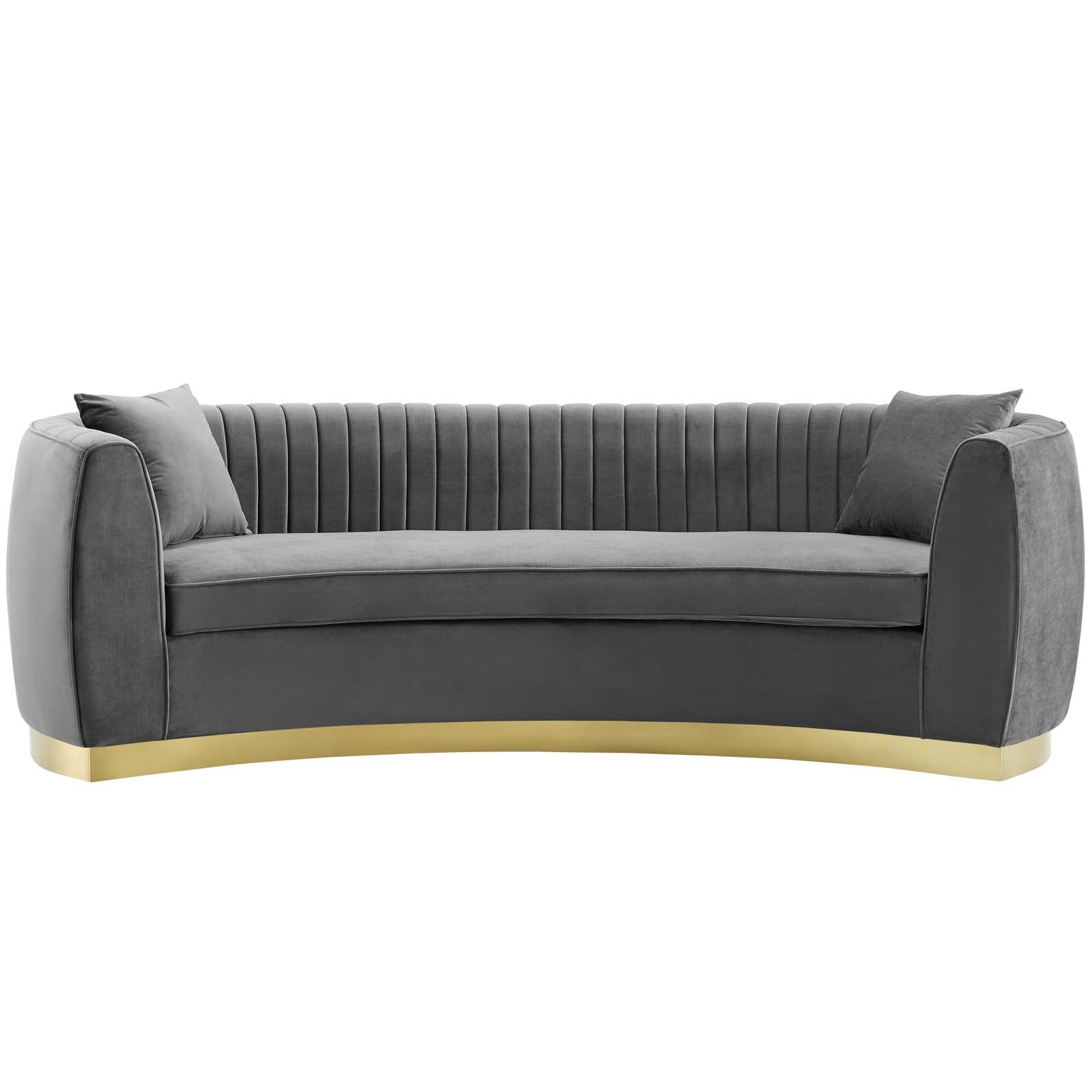 Elena Curved Velvet Sofa