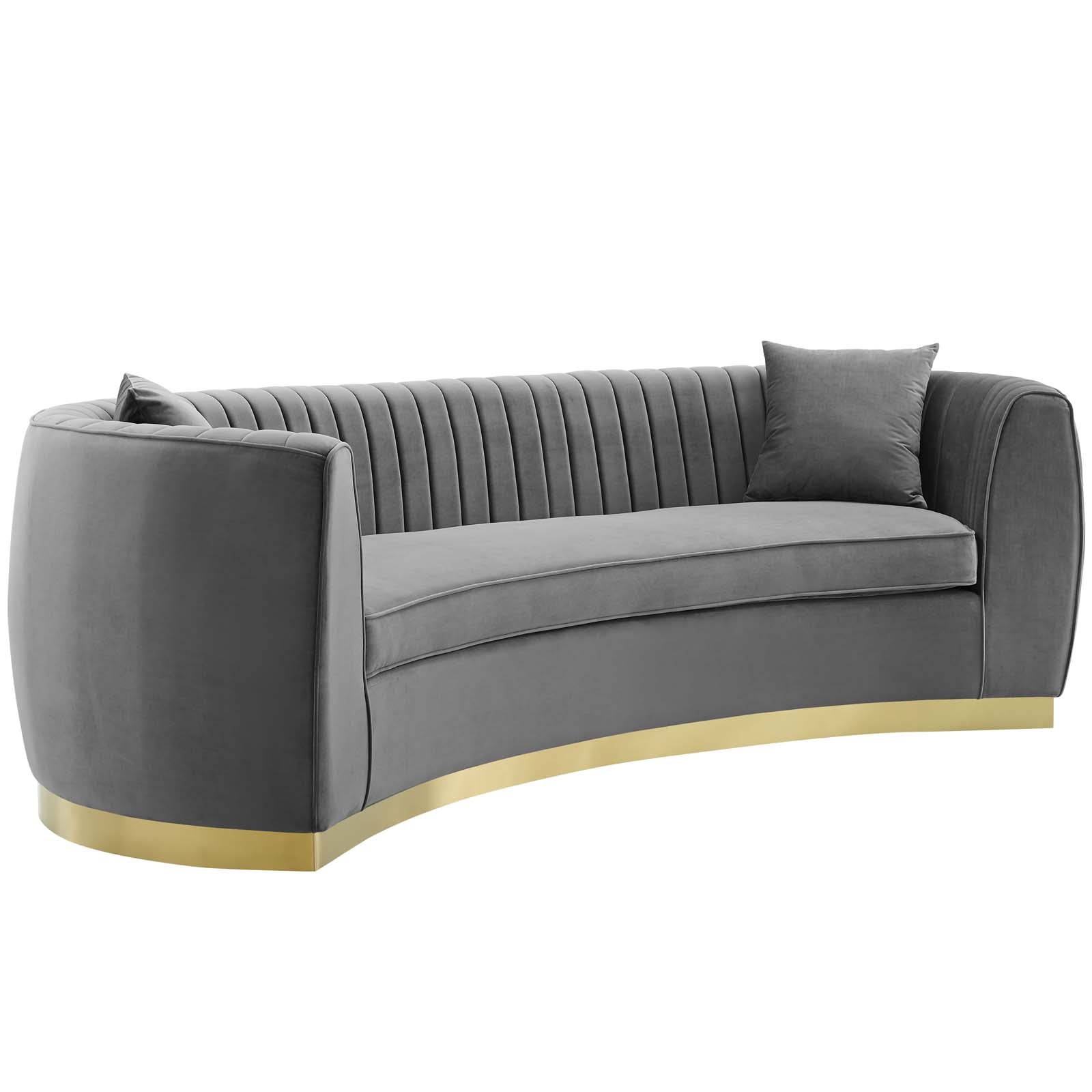 Elena Curved Velvet Sofa