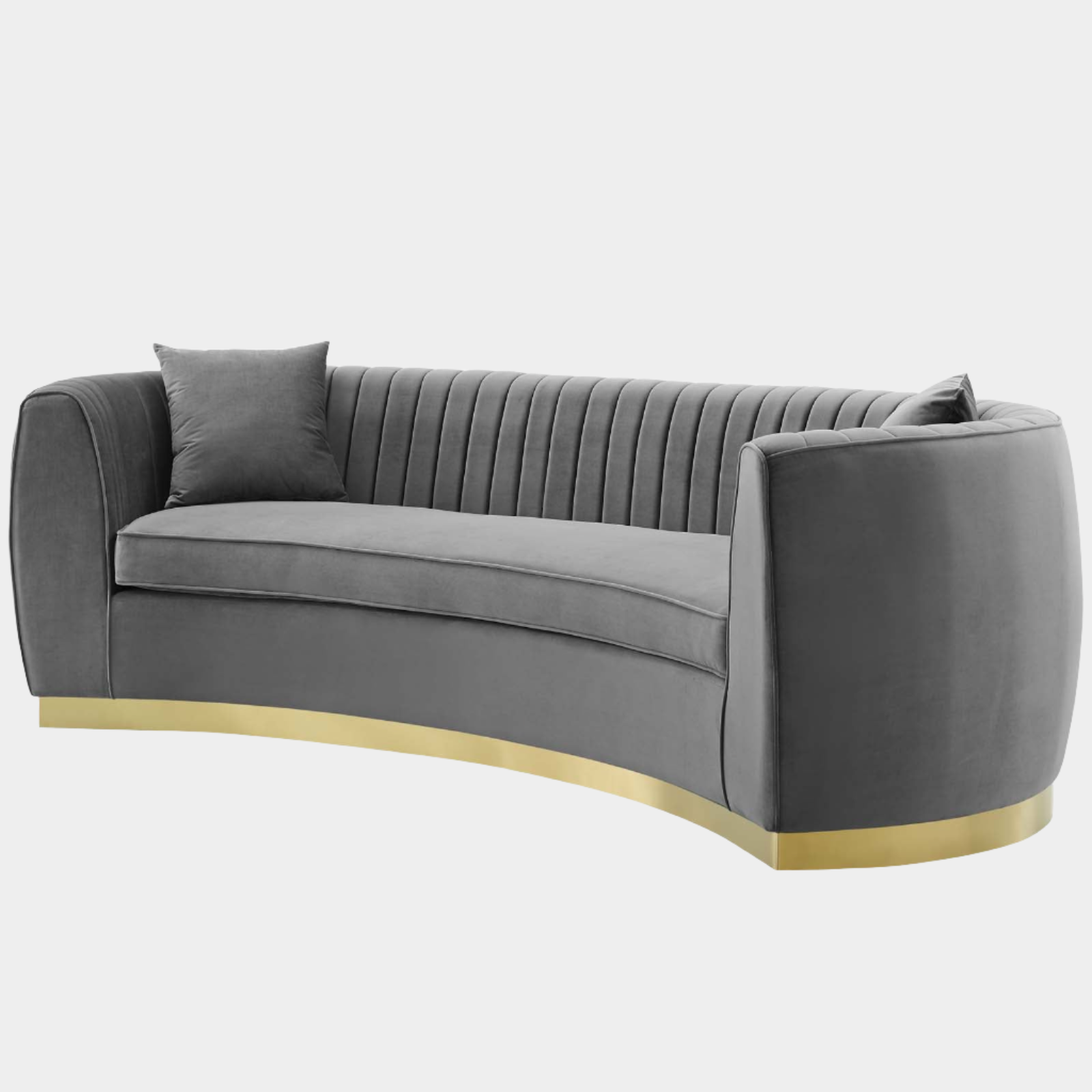 Elena Curved Velvet Sofa