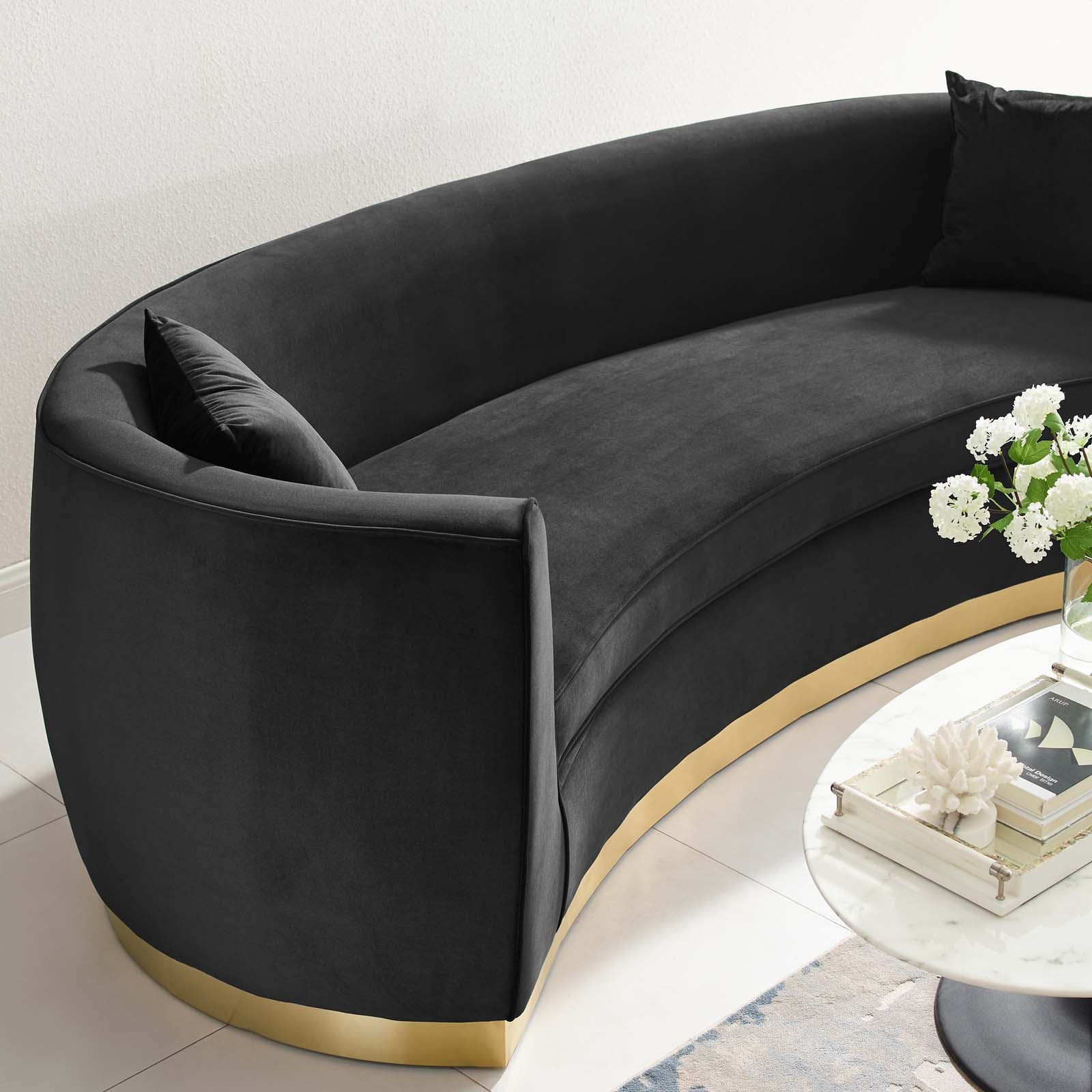 Resolute Curved Performance Velvet Sofa