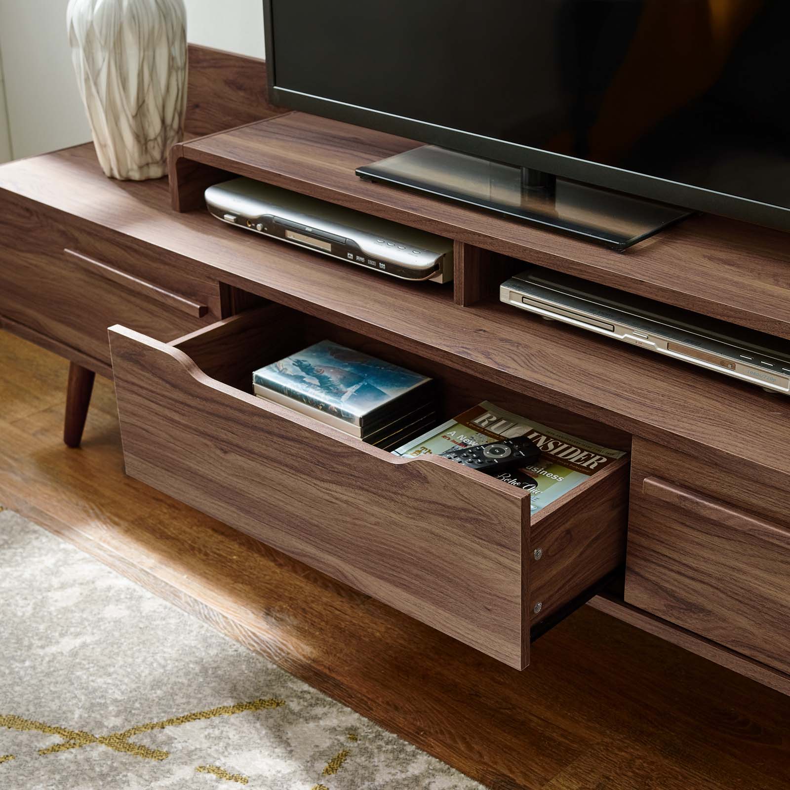 Omnistand 74" TV Stand in Walnut