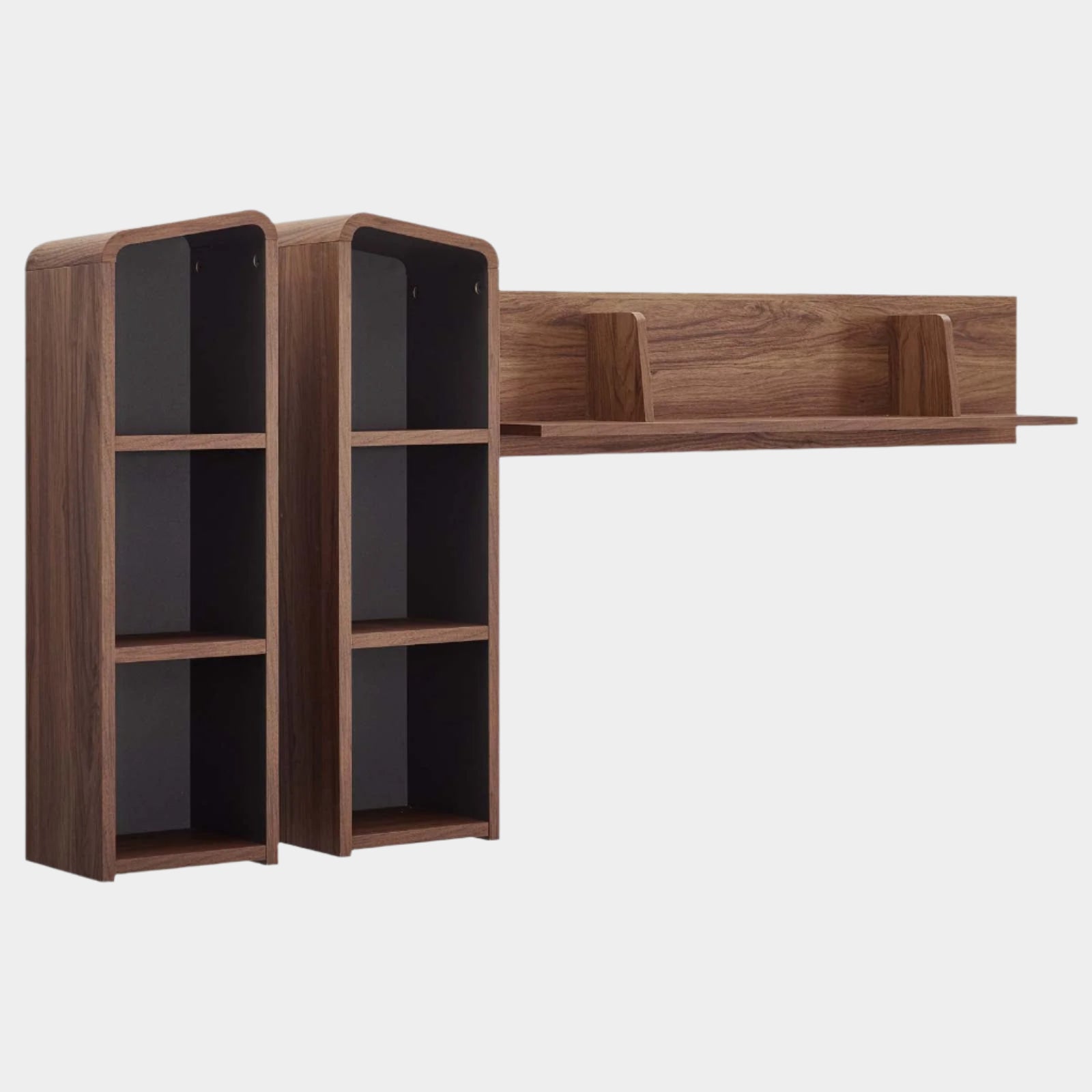 Omnistand Wall Mounted Shelves in Walnut Gray